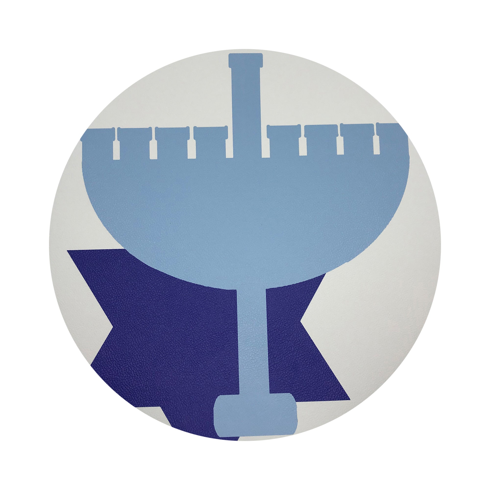 Hanukkah Menorah Vegan Leather Round Coasters