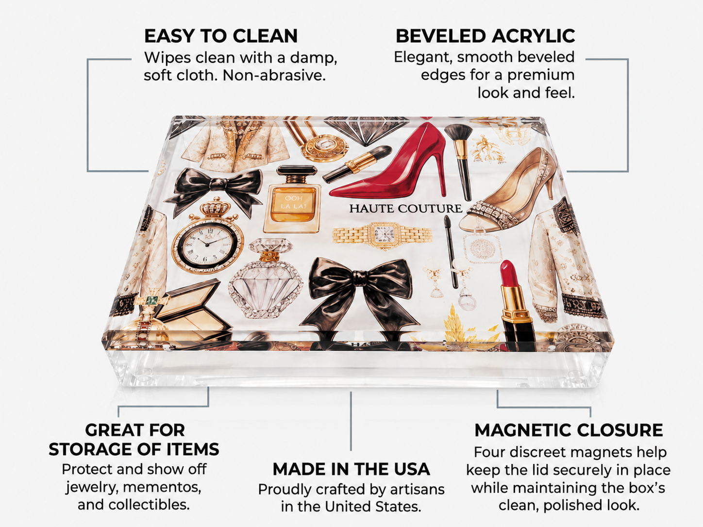 Haute Couture Elements Acrylic Box - nicolettemayer.com