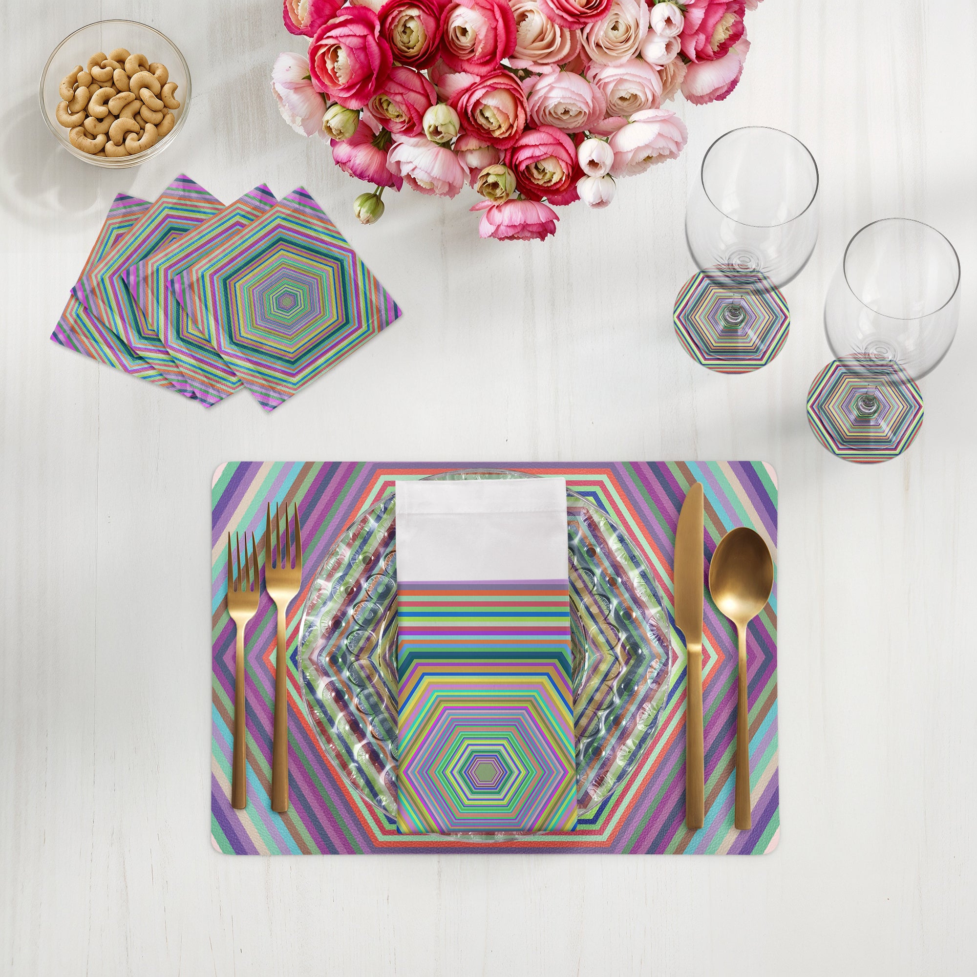 Hex Dylan Cotton Sateen Dinner Napkins - nicolettemayer.com