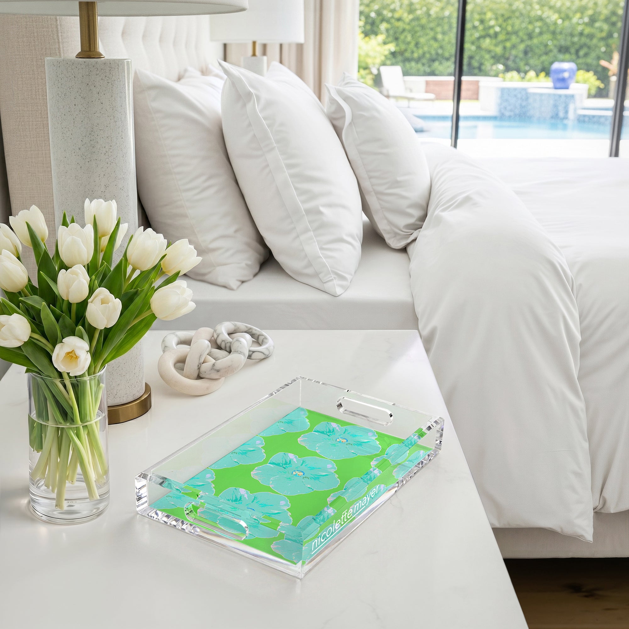 Hibiscus Colony 12.5X7.75 Acrylic Tray - nicolettemayer.com