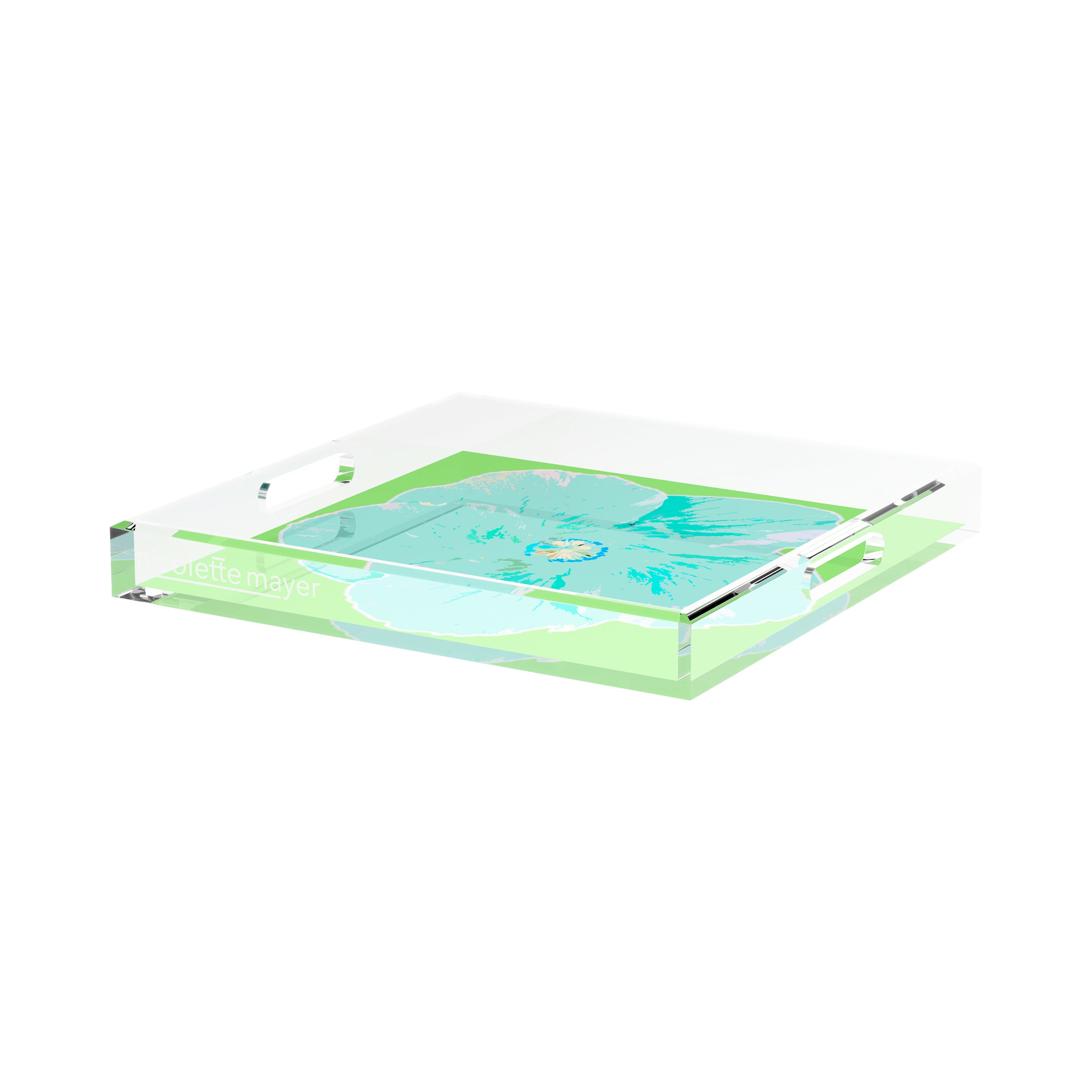 Hibiscus Colony 15X15 Acrylic Tray - nicolettemayer.com