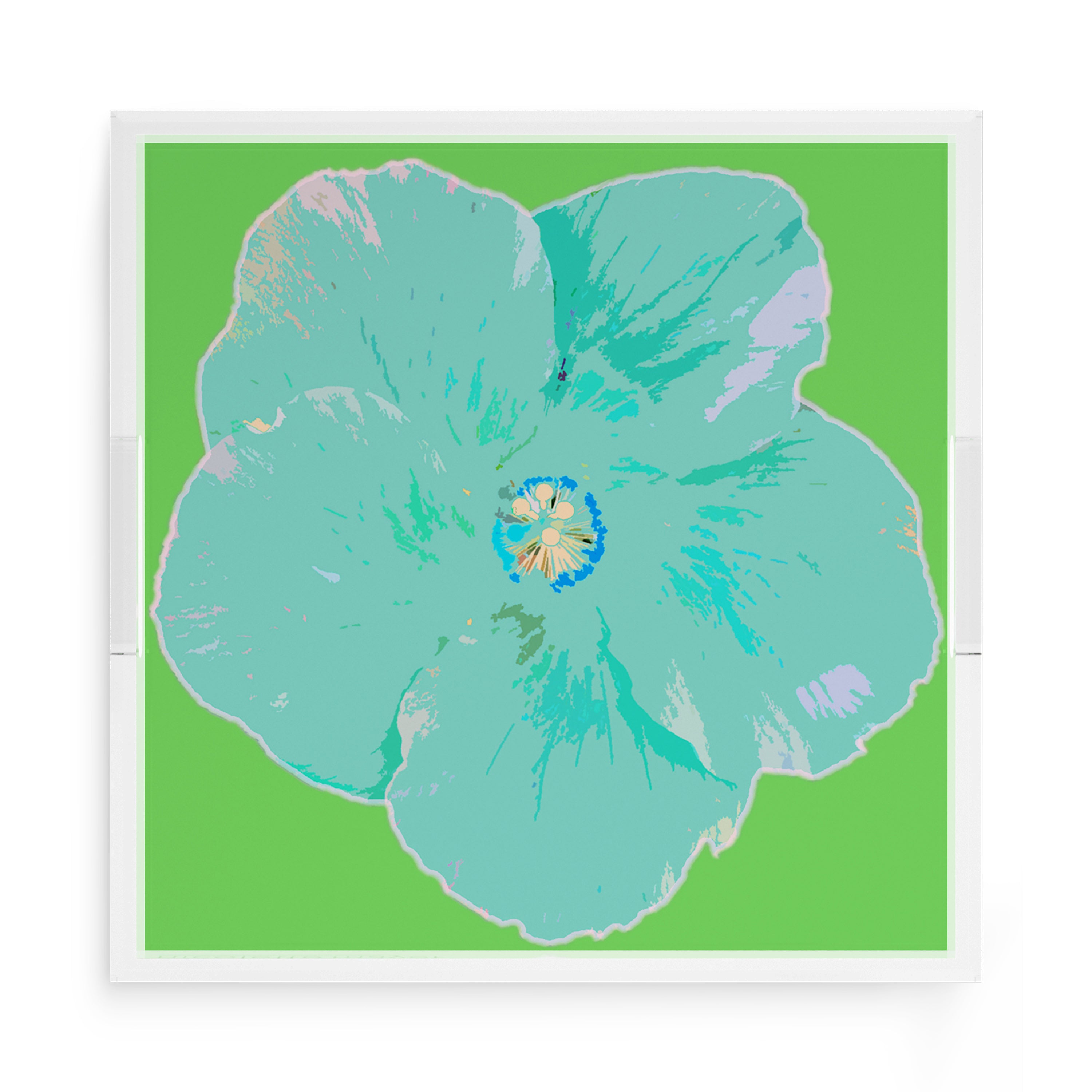 Hibiscus Colony 15X15 Acrylic Tray - nicolettemayer.com