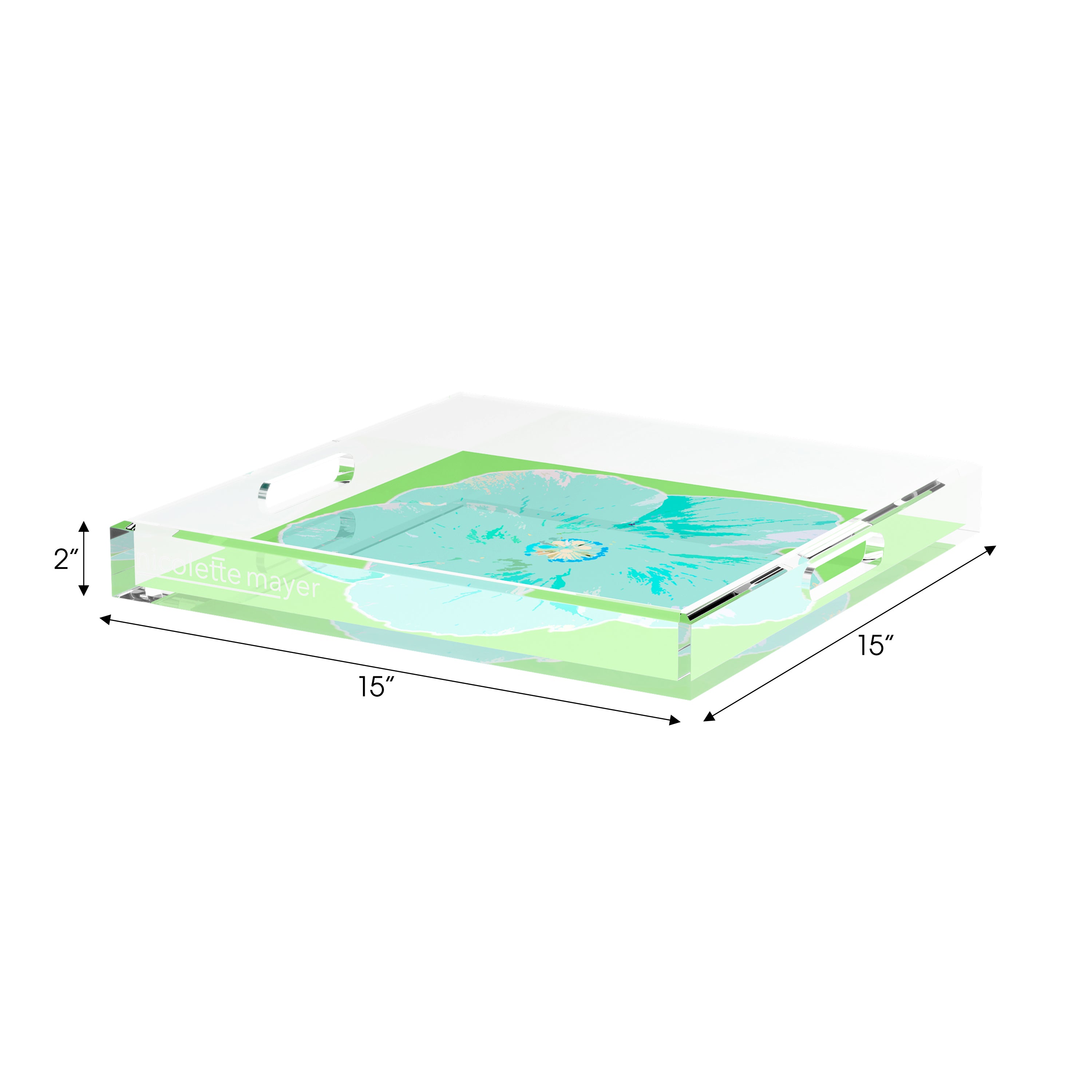 Hibiscus Colony 15X15 Acrylic Tray - nicolettemayer.com
