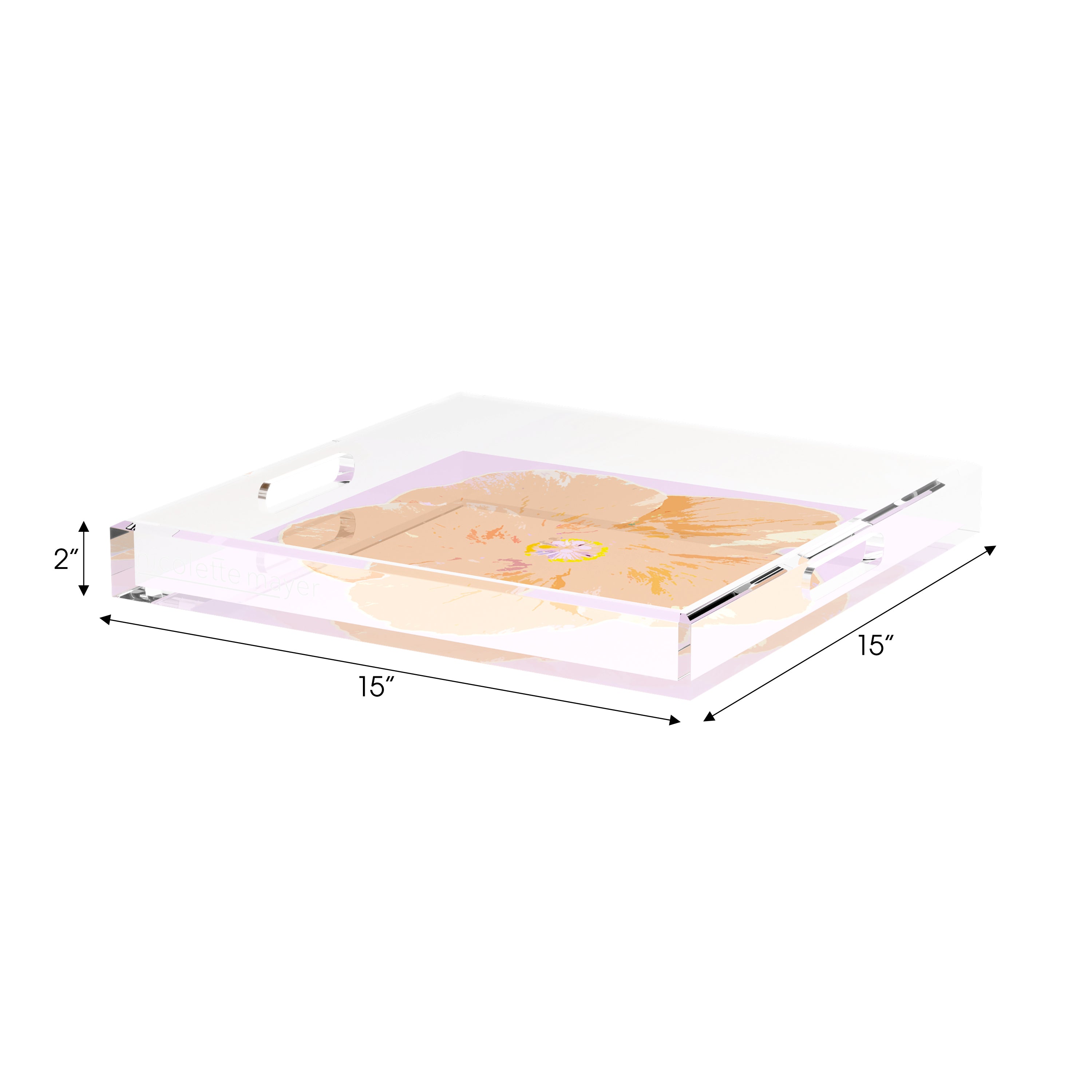 Hibiscus Lilac 15X15 Acrylic Tray - nicolettemayer.com