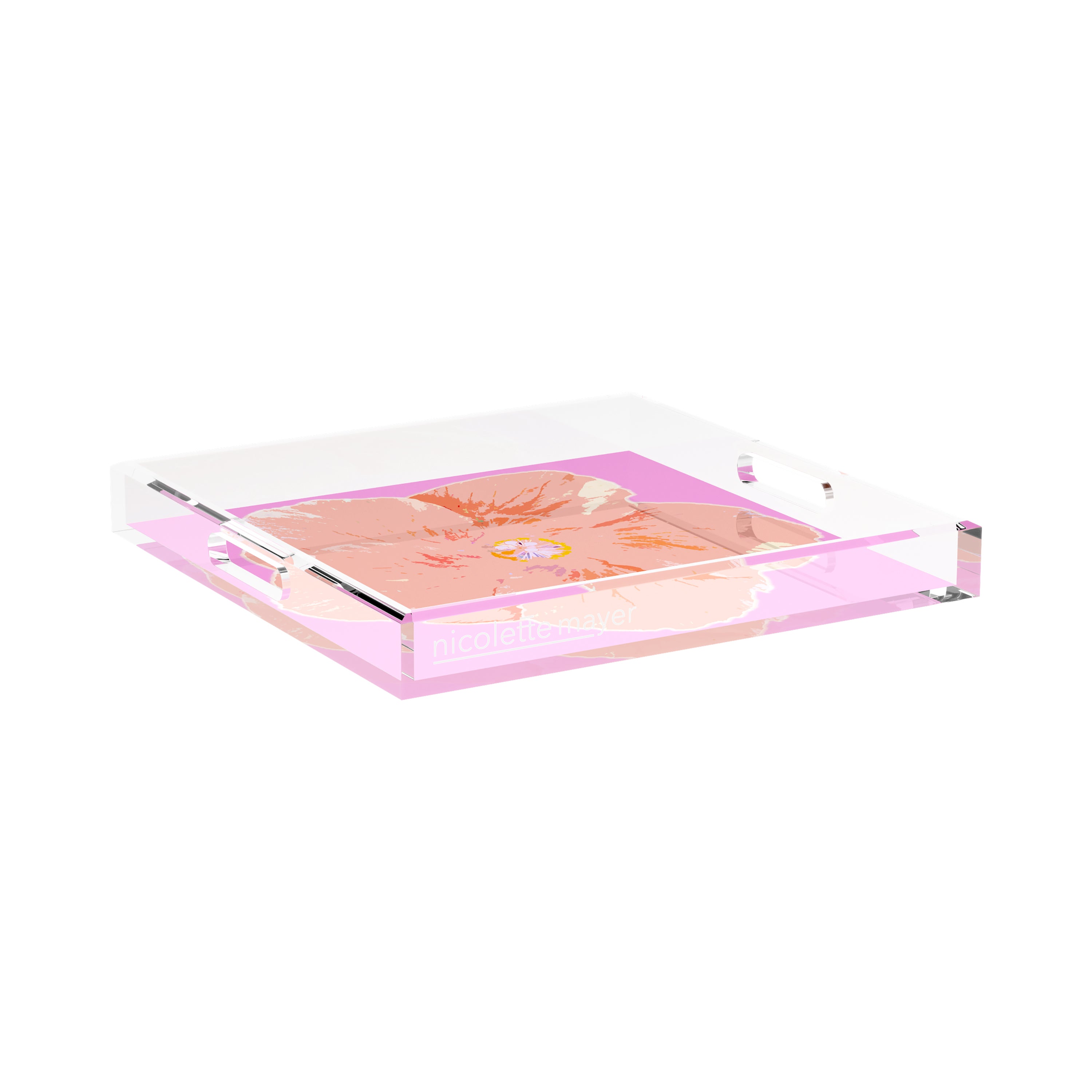 Hibiscus Orchid 15X15 Acrylic Tray - nicolettemayer.com