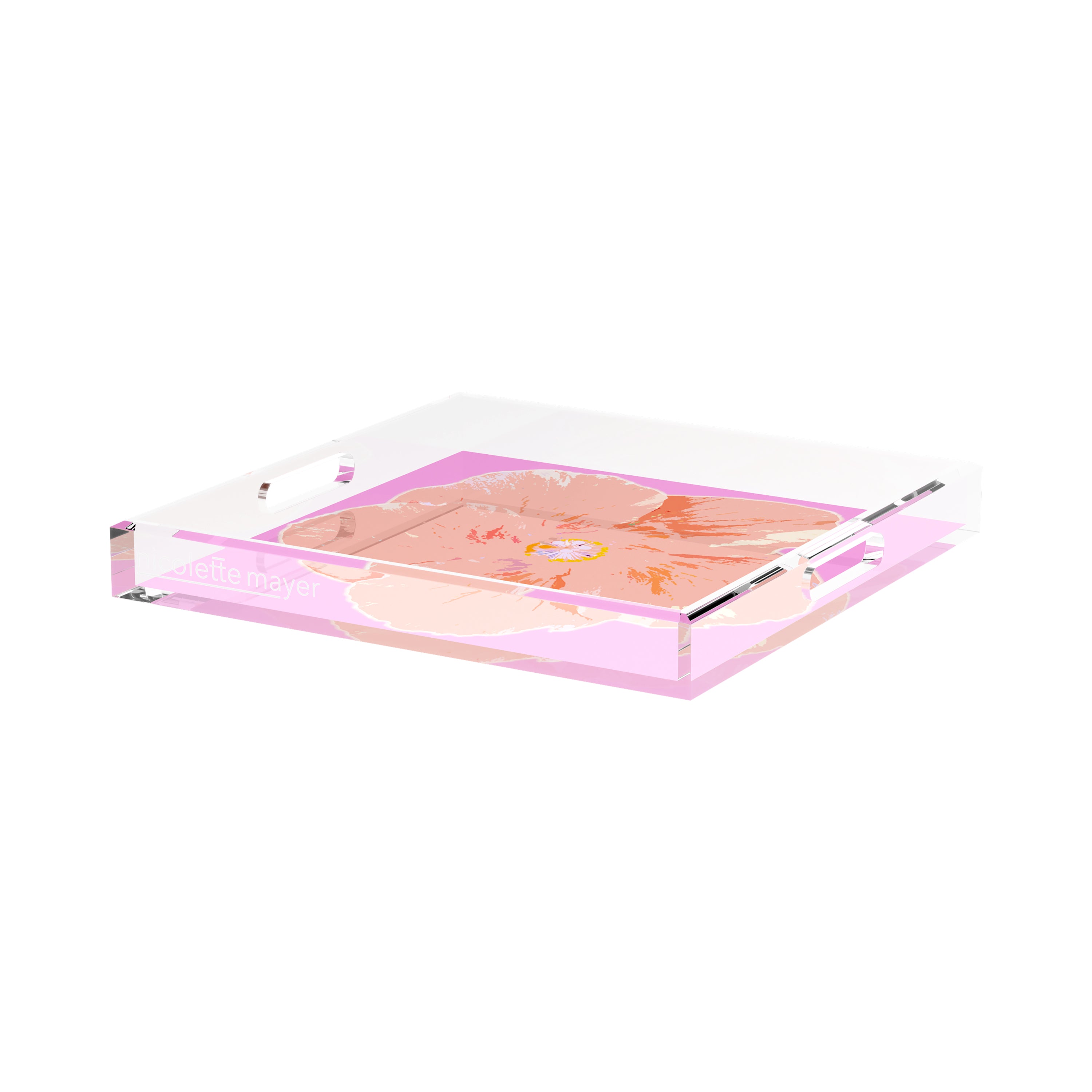 Hibiscus Orchid 15X15 Acrylic Tray - nicolettemayer.com