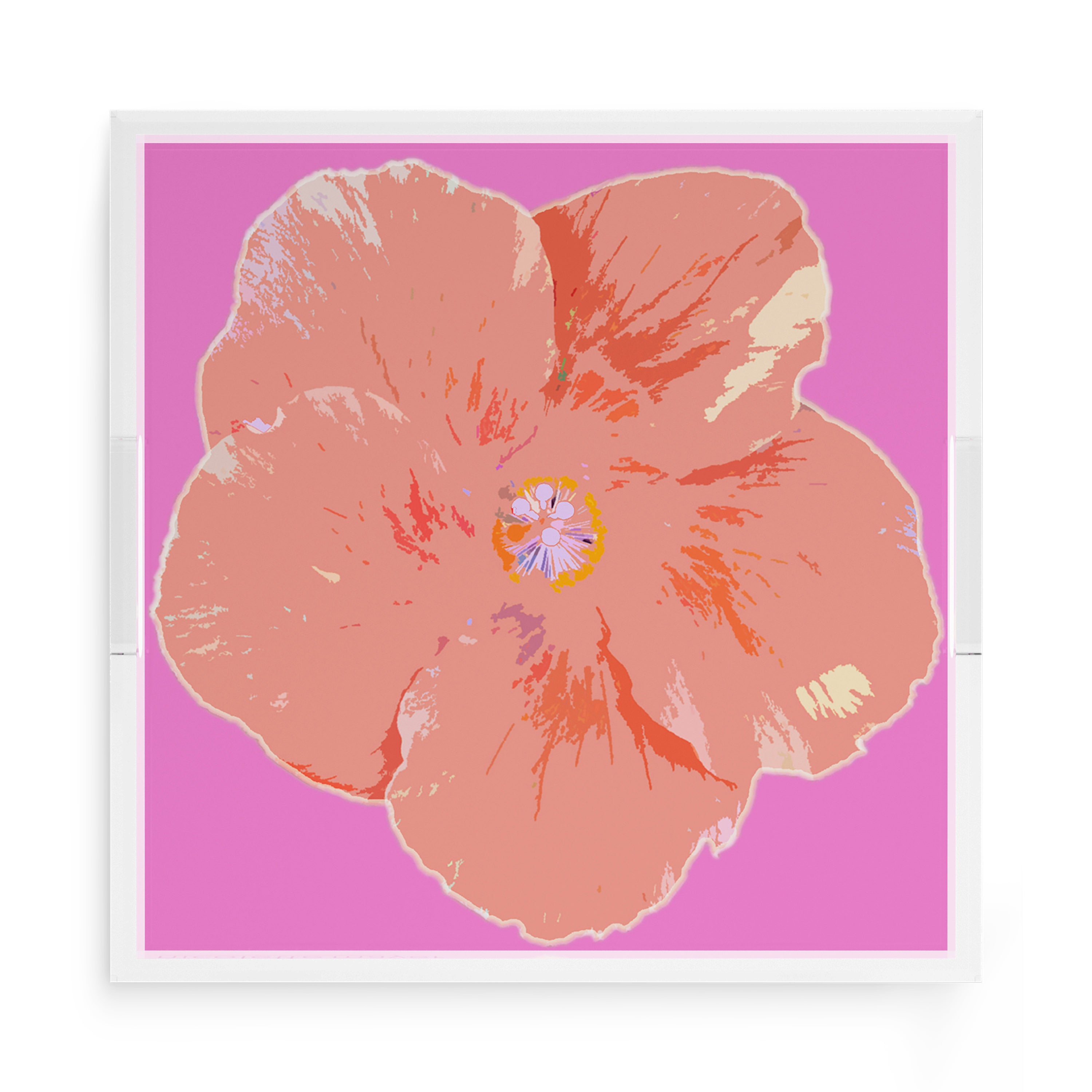 Hibiscus Orchid 15X15 Acrylic Tray - nicolettemayer.com