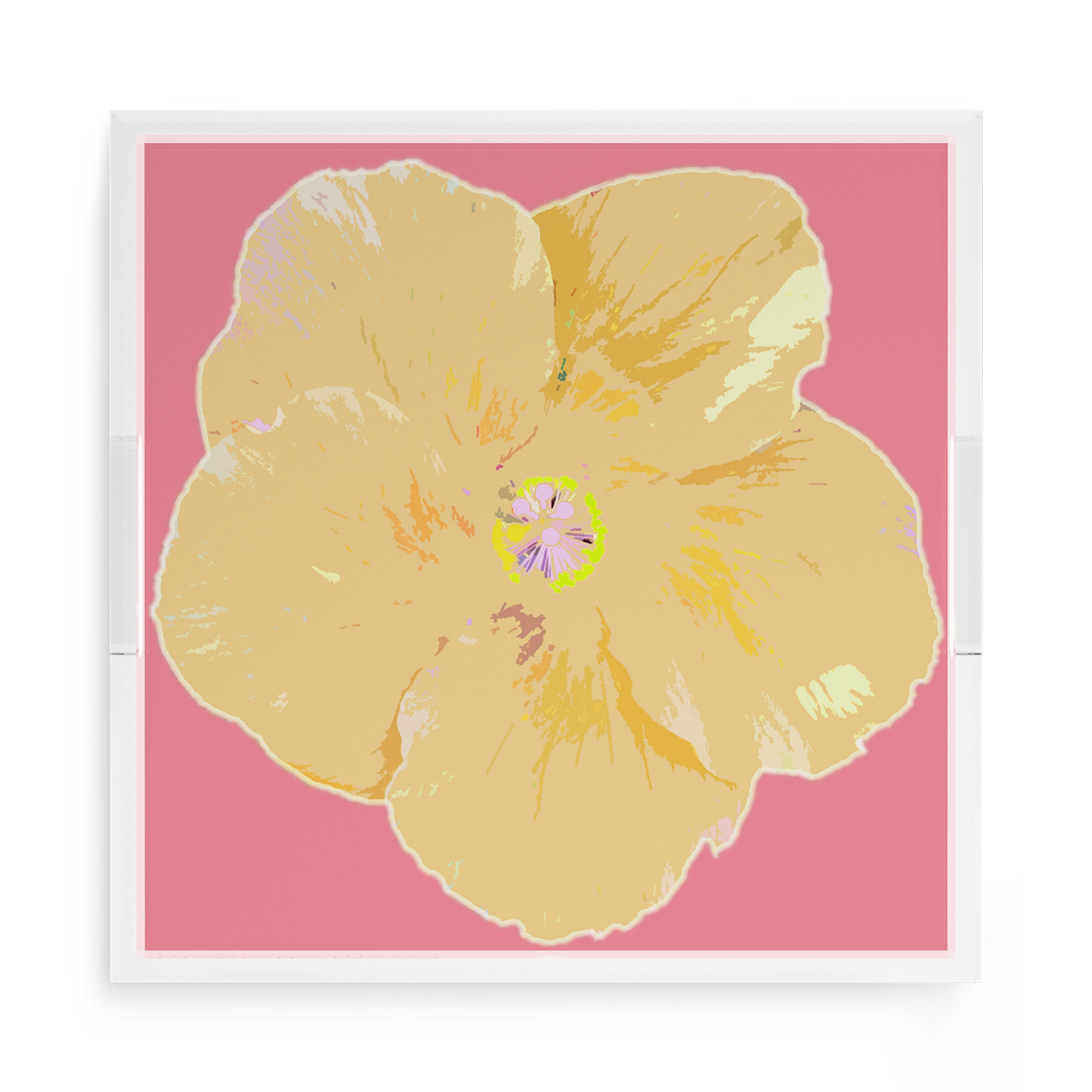 Hibiscus Pink 15X15 Acrylic Tray - nicolettemayer.com