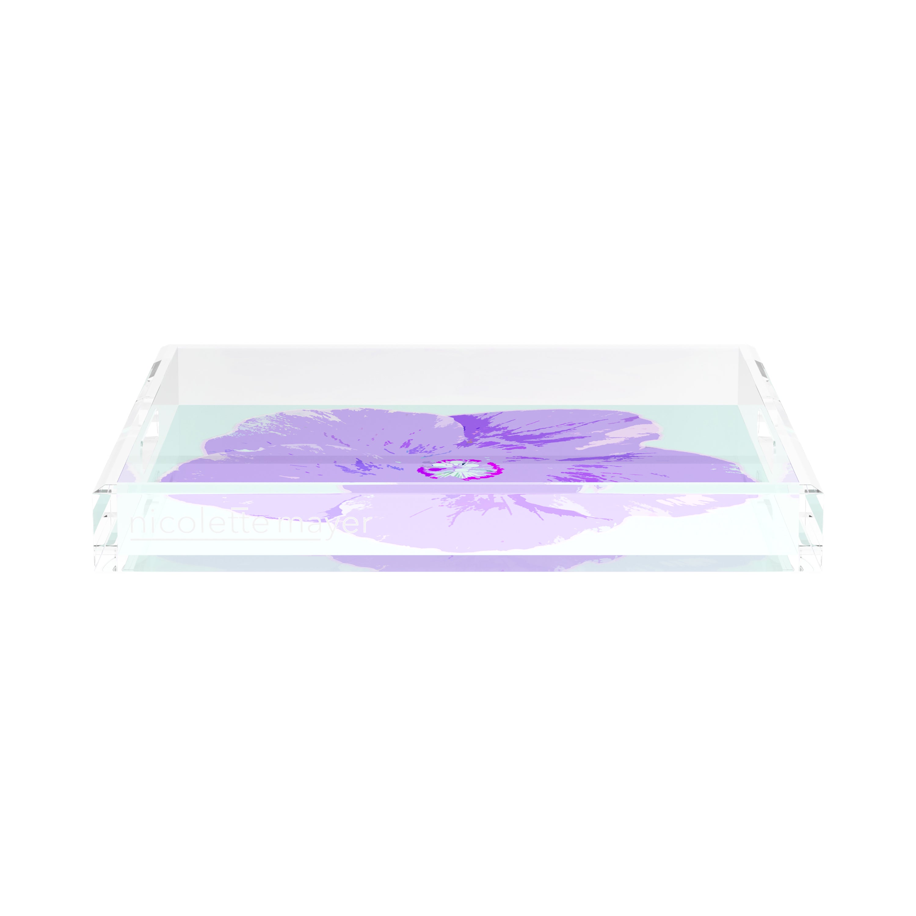Hibiscus Wander 15X15 Acrylic Tray - nicolettemayer.com