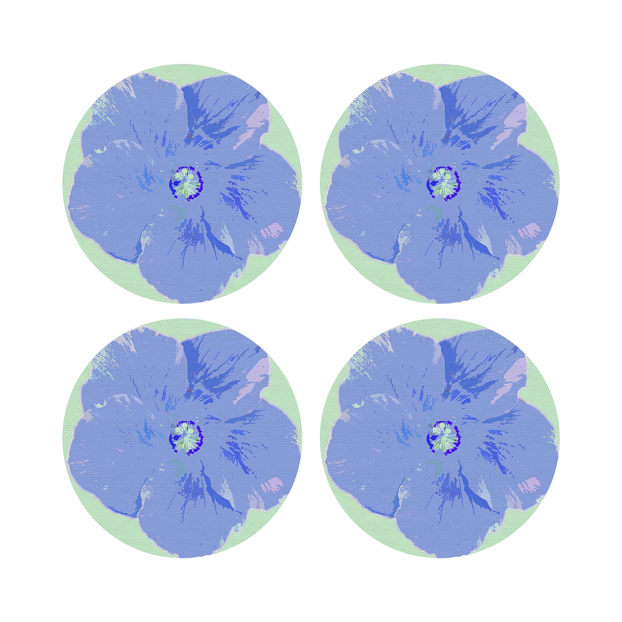 Hibiscus Clematis 16" Round Pebble Placemats, Set of 4 - nicolettemayer.com