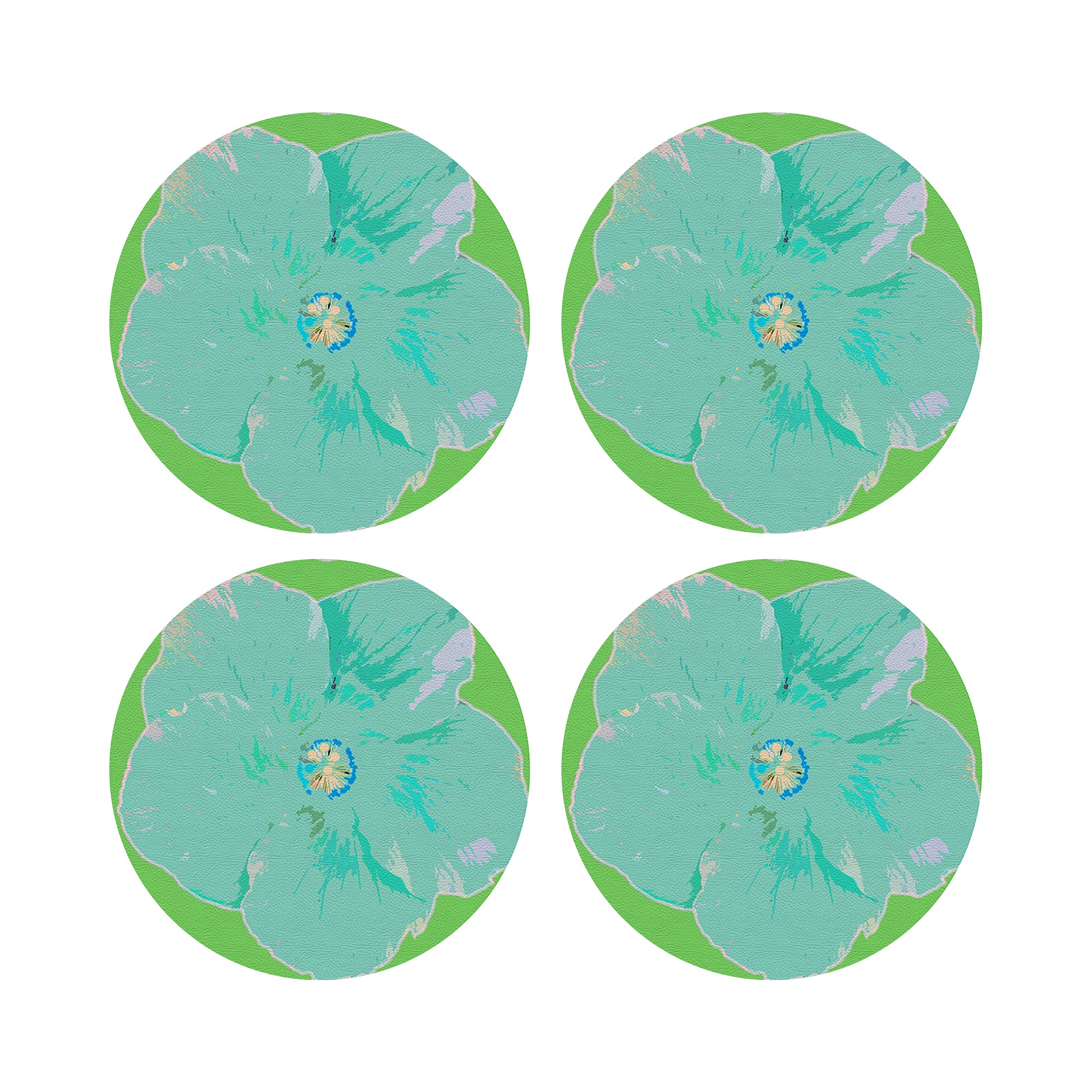 Hibiscus Colony 16" Round Pebble Placemats, Set of 4 - nicolettemayer.com