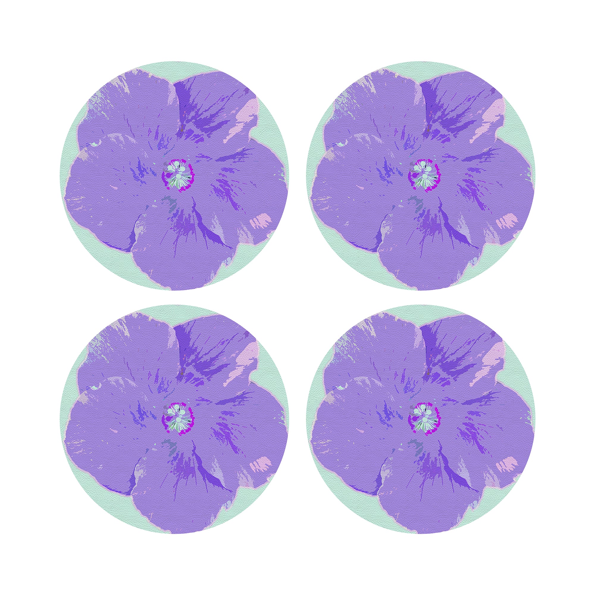 Hibiscus Wander 16" Round Pebble Placemats, Set of 4 - nicolettemayer.com