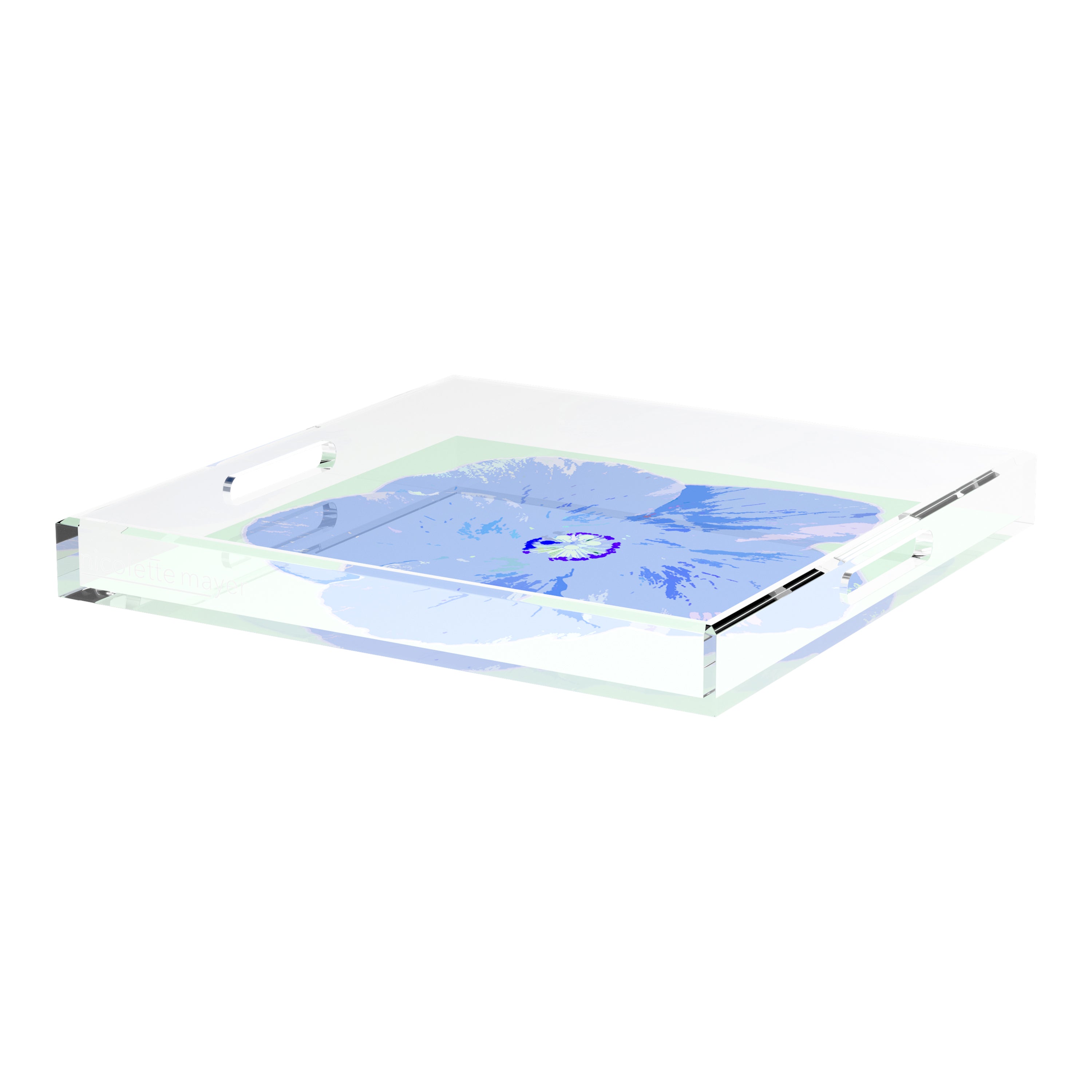 Hibiscus Clematis 18X18 Acrylic Tray - nicolettemayer.com