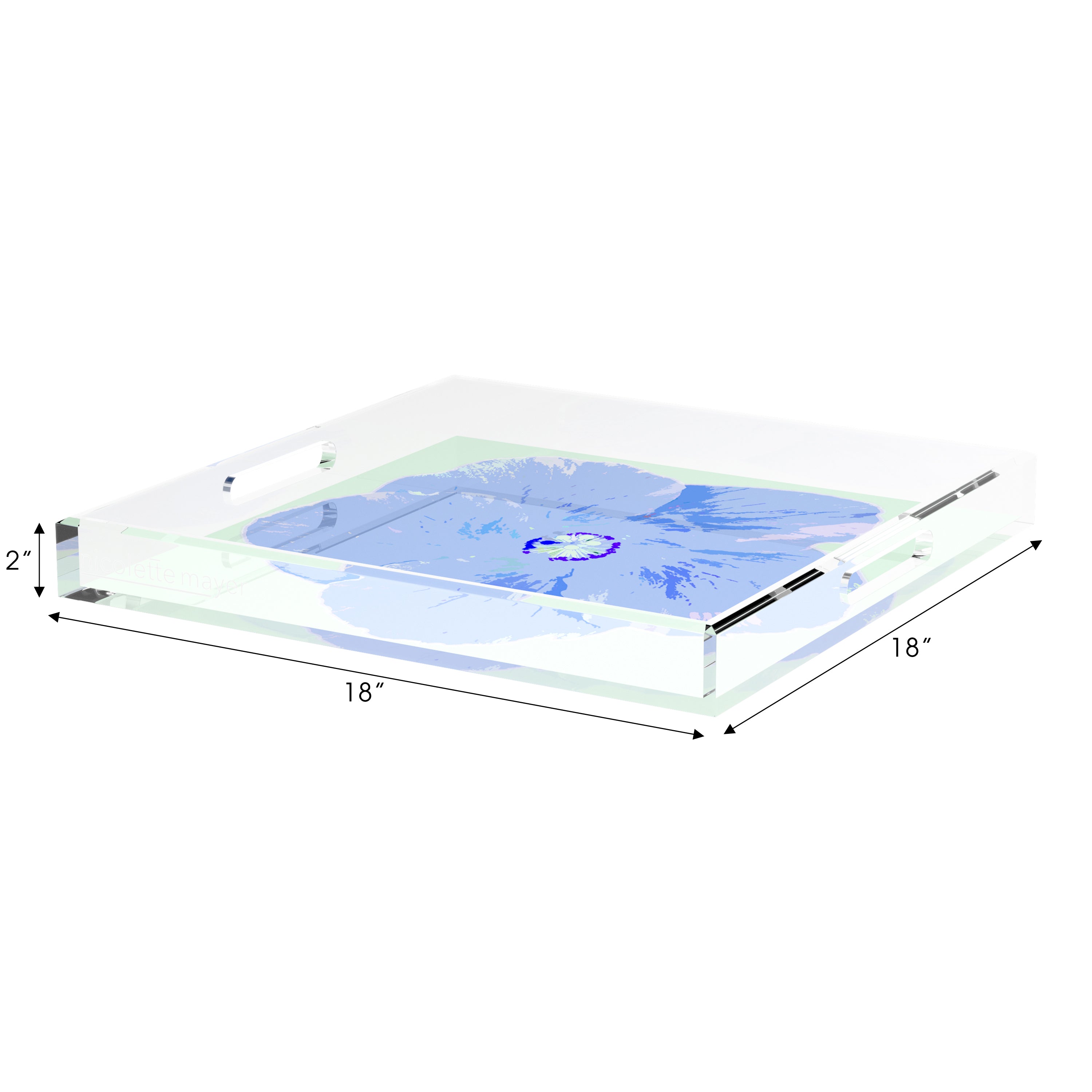 Hibiscus Clematis 18X18 Acrylic Tray - nicolettemayer.com