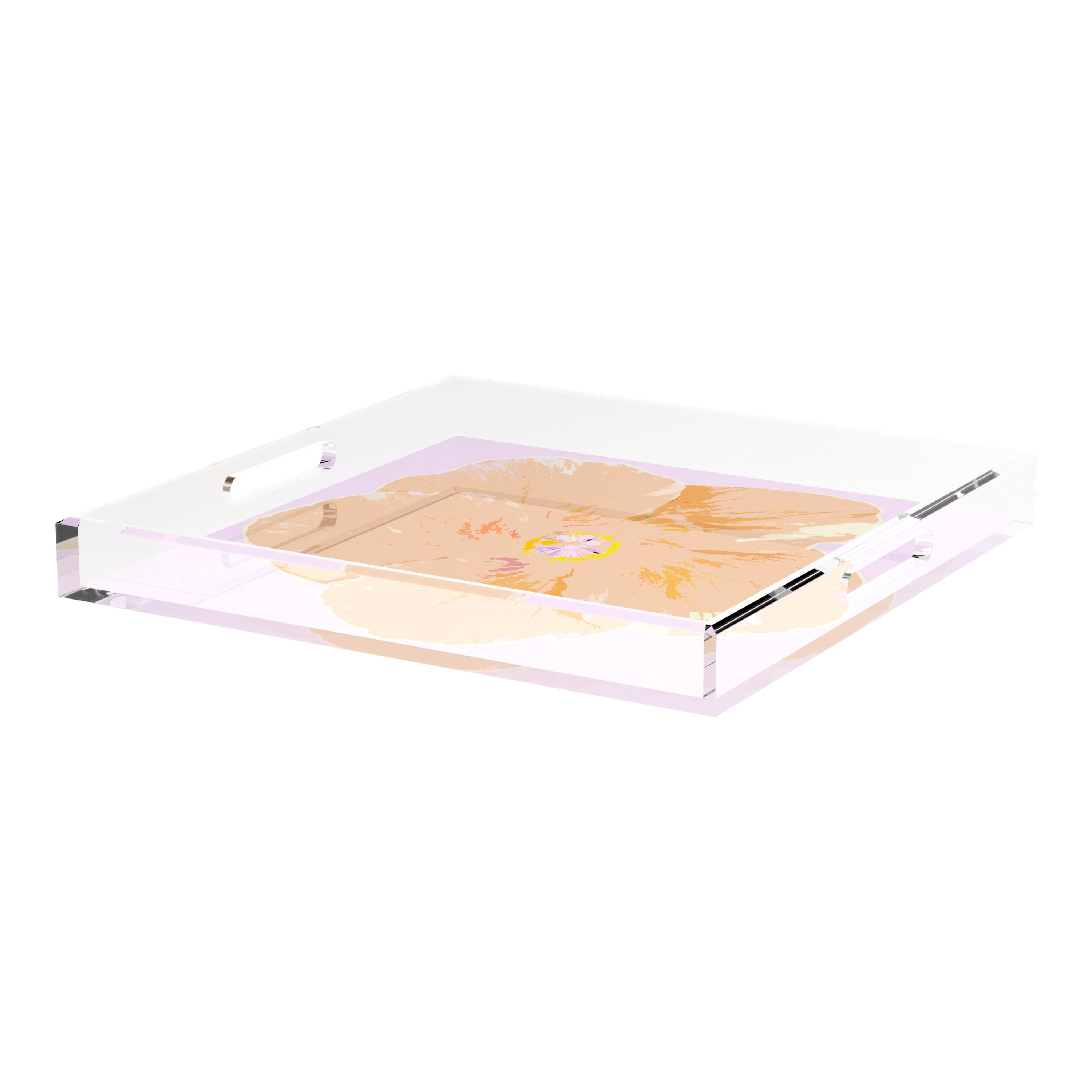 Hibiscus Lilac 18X18 Acrylic Tray - nicolettemayer.com