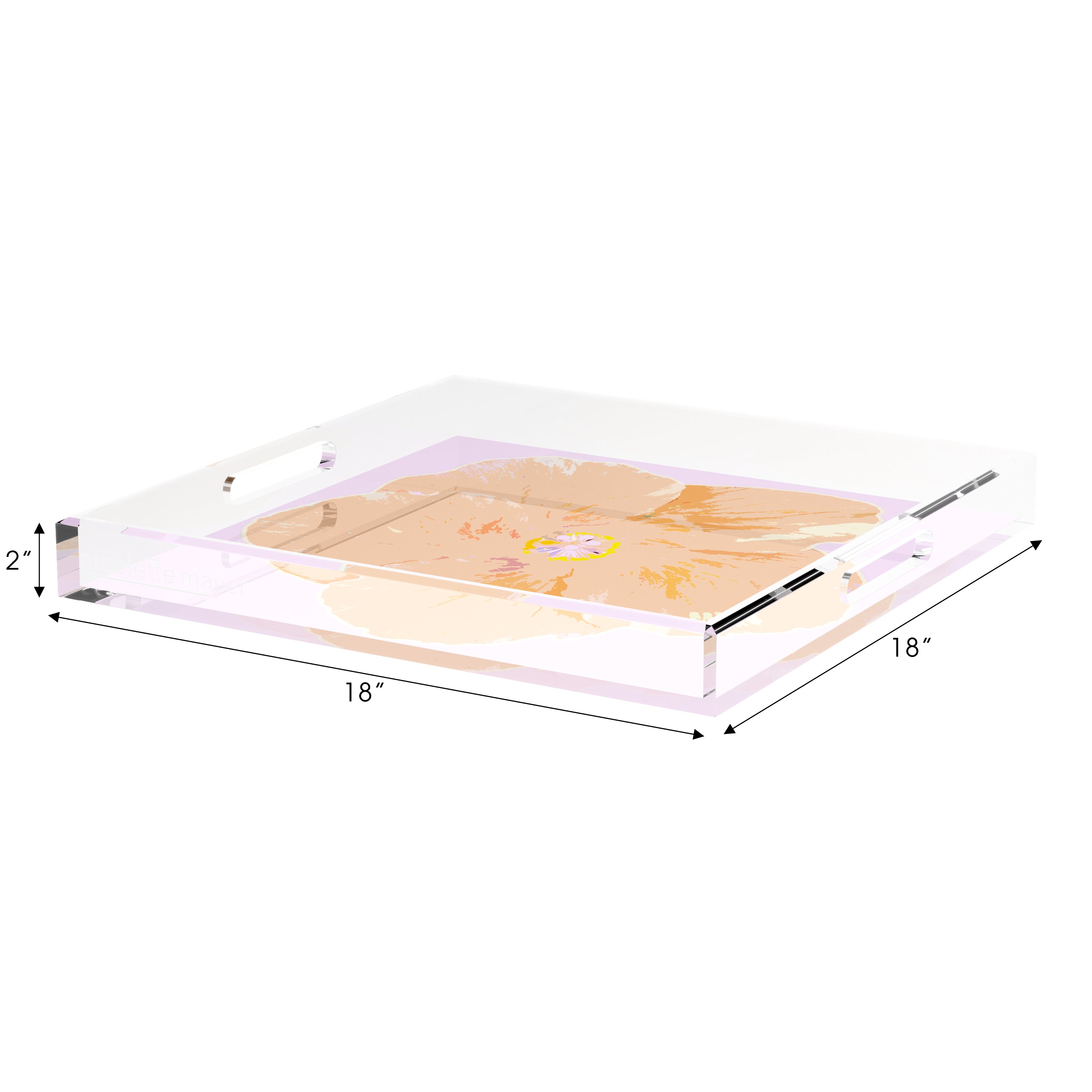 Hibiscus Lilac 18X18 Acrylic Tray - nicolettemayer.com