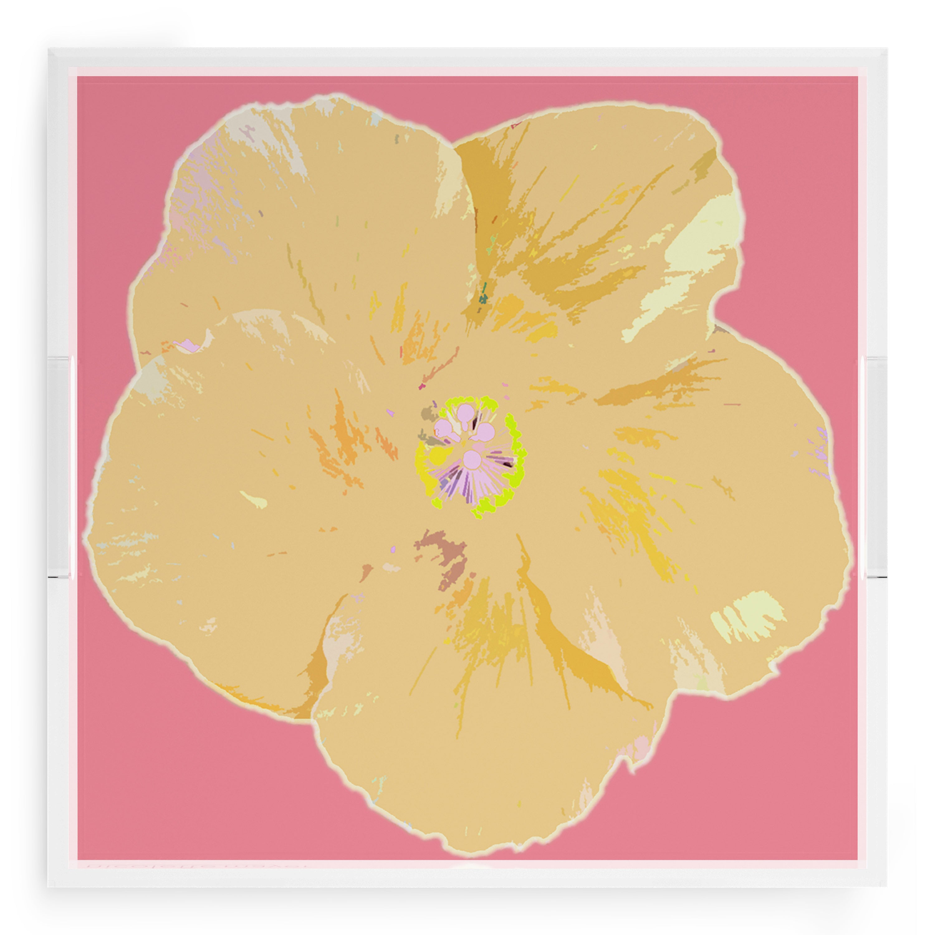 Hibiscus Pink 18X18 Acrylic Tray - nicolettemayer.com