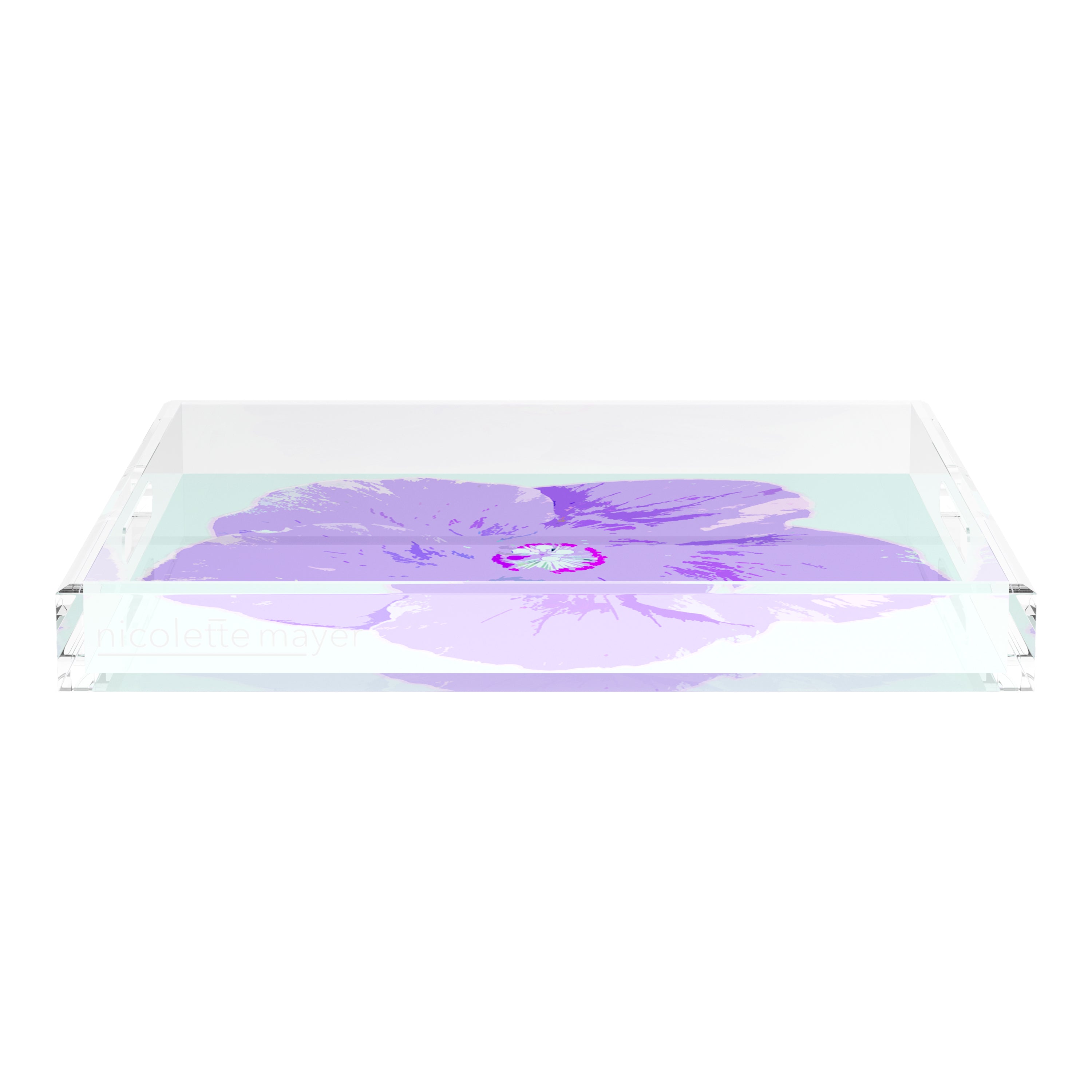 Hibiscus Wander 18X18 Acrylic Tray - nicolettemayer.com