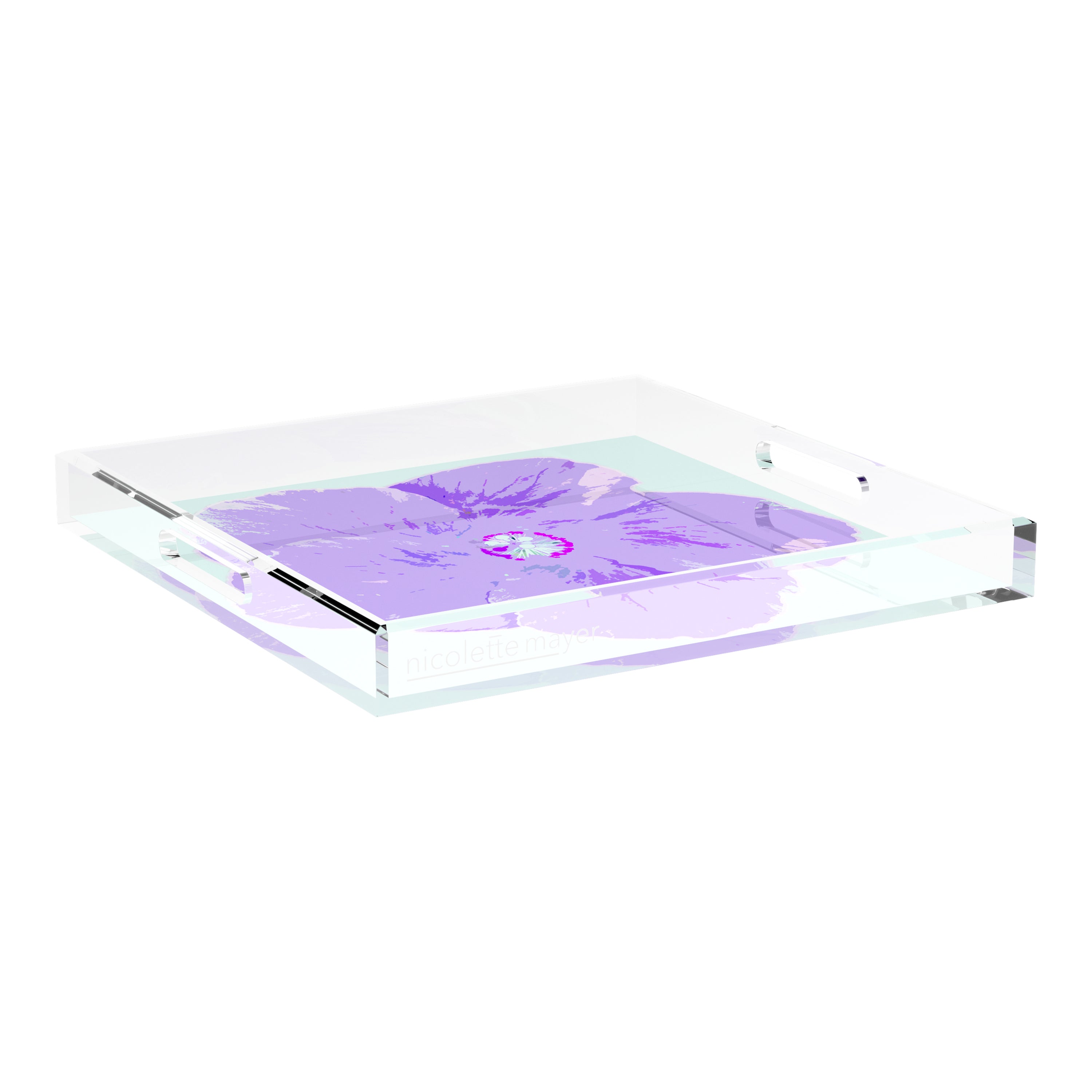 Hibiscus Wander 18X18 Acrylic Tray - nicolettemayer.com