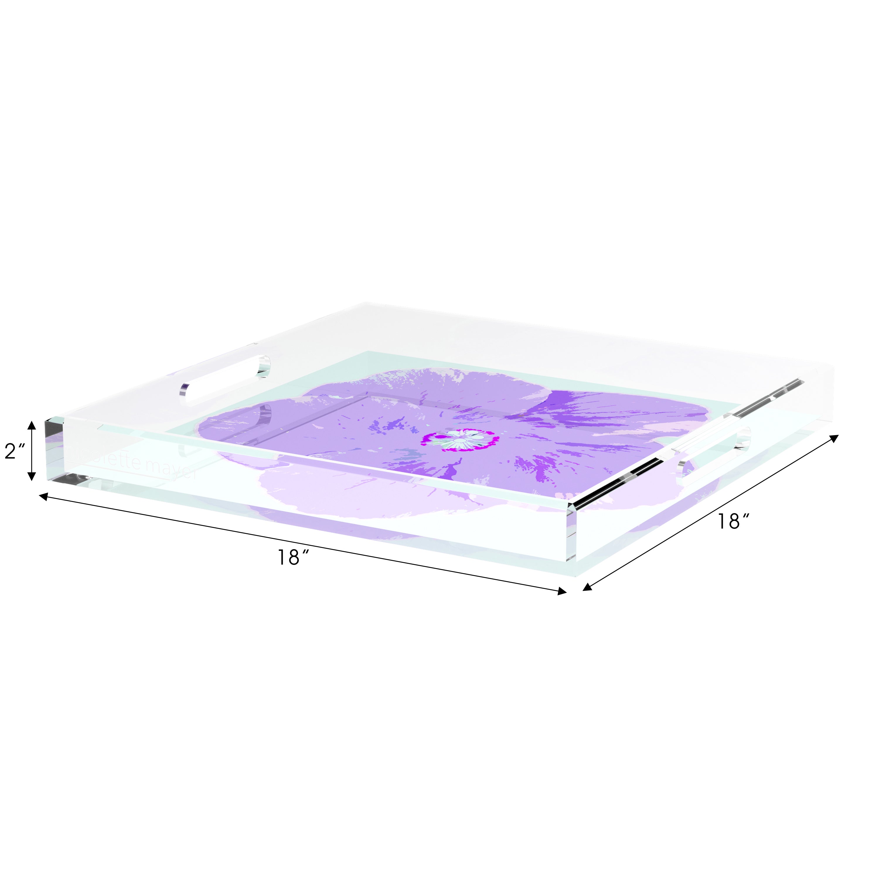 Hibiscus Wander 18X18 Acrylic Tray - nicolettemayer.com