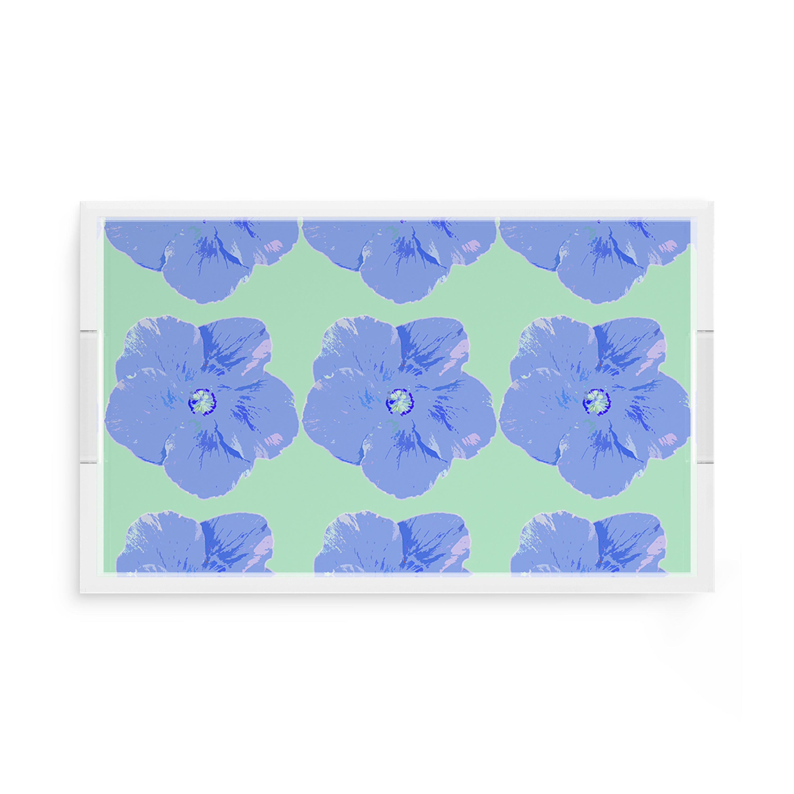 Hibiscus Clematis 17X10.5 Acrylic Tray - nicolettemayer.com