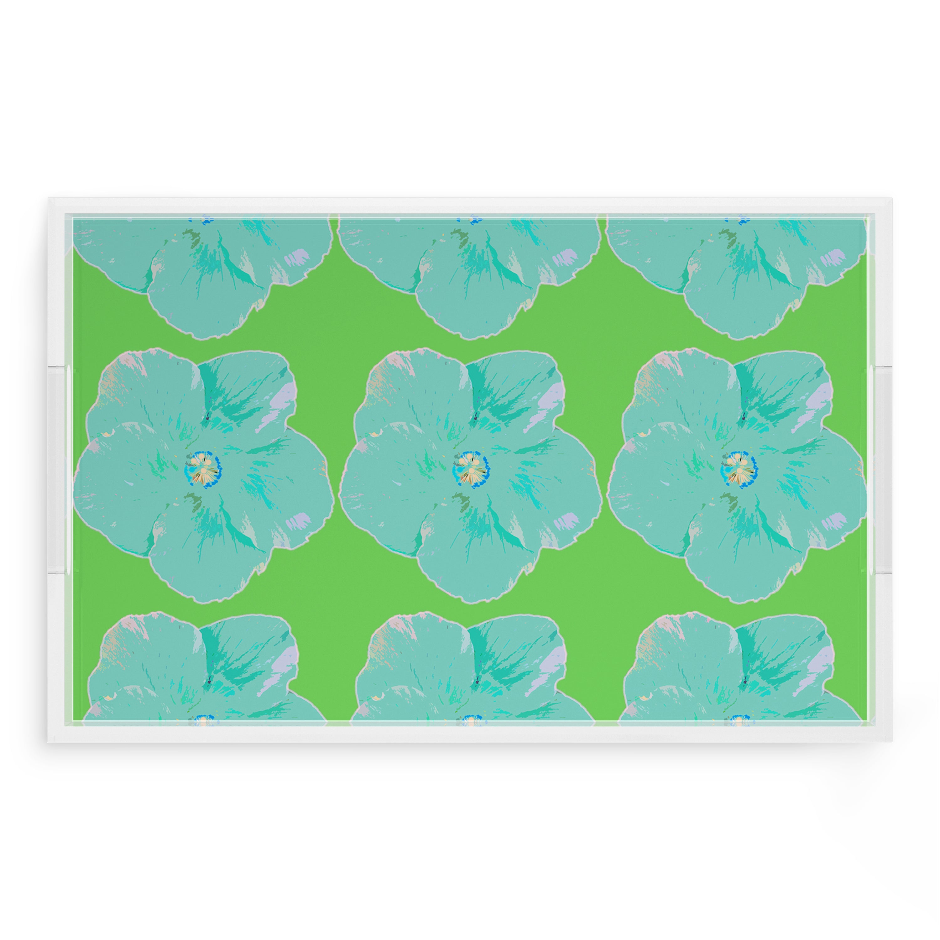 Hibiscus Colony 22.5X14.5 Acrylic Tray - nicolettemayer.com