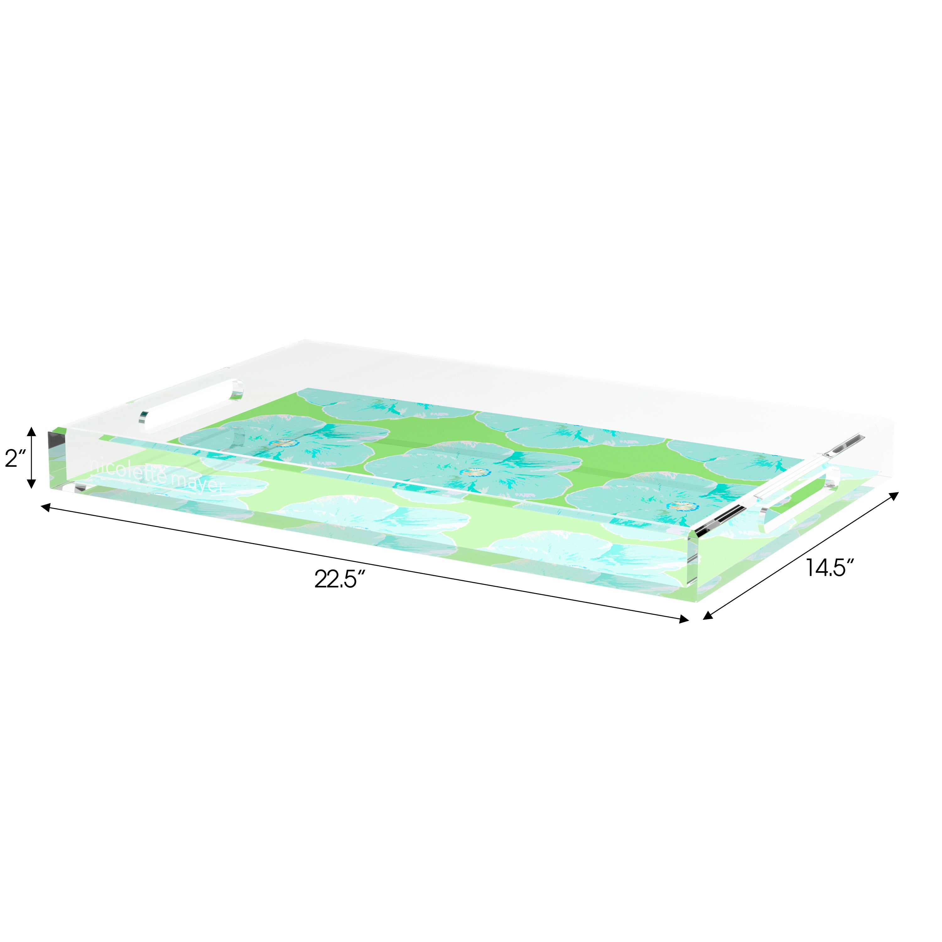 Hibiscus Colony 22.5X14.5 Acrylic Tray - nicolettemayer.com