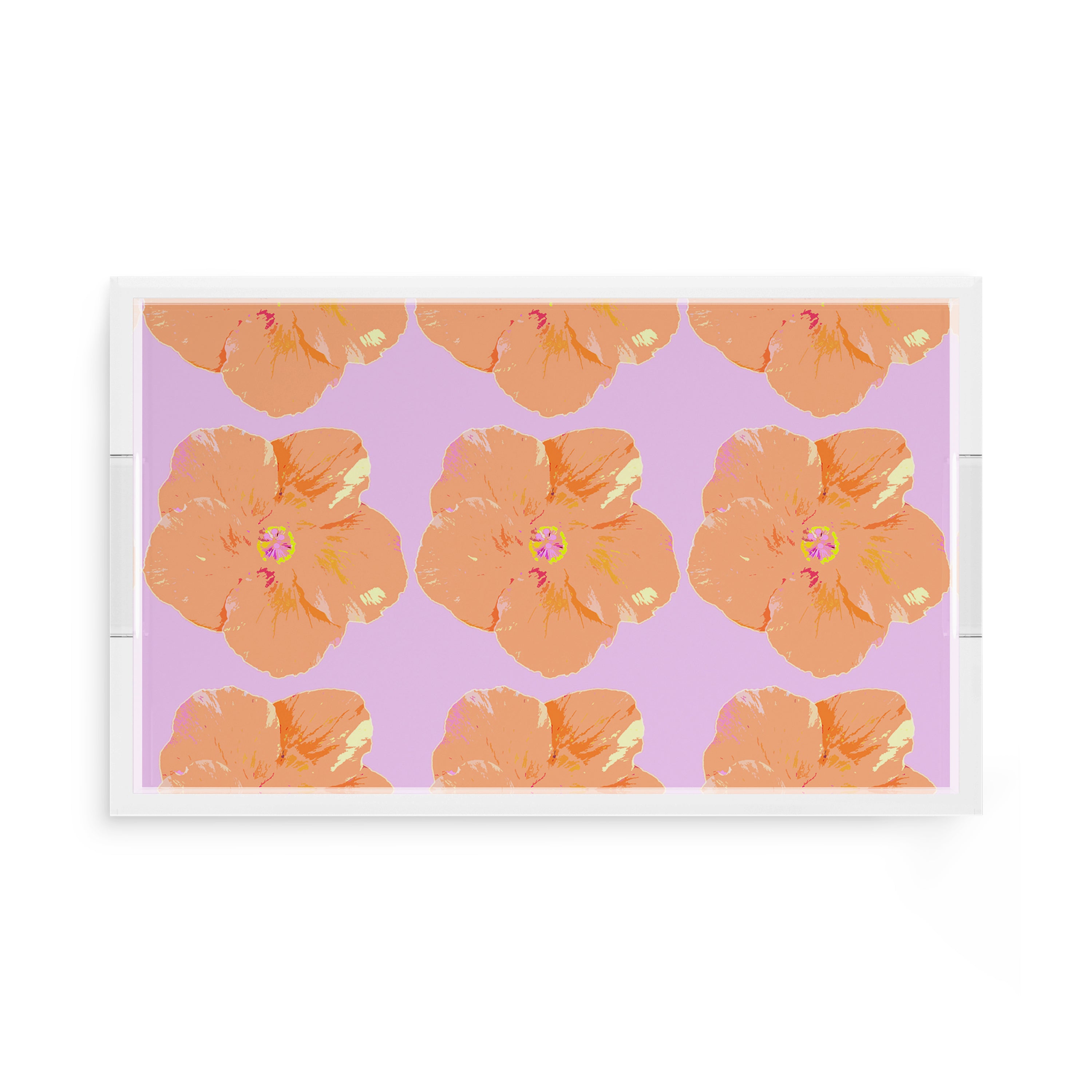 Hibiscus Lilac 17X10.5 Acrylic Tray - nicolettemayer.com