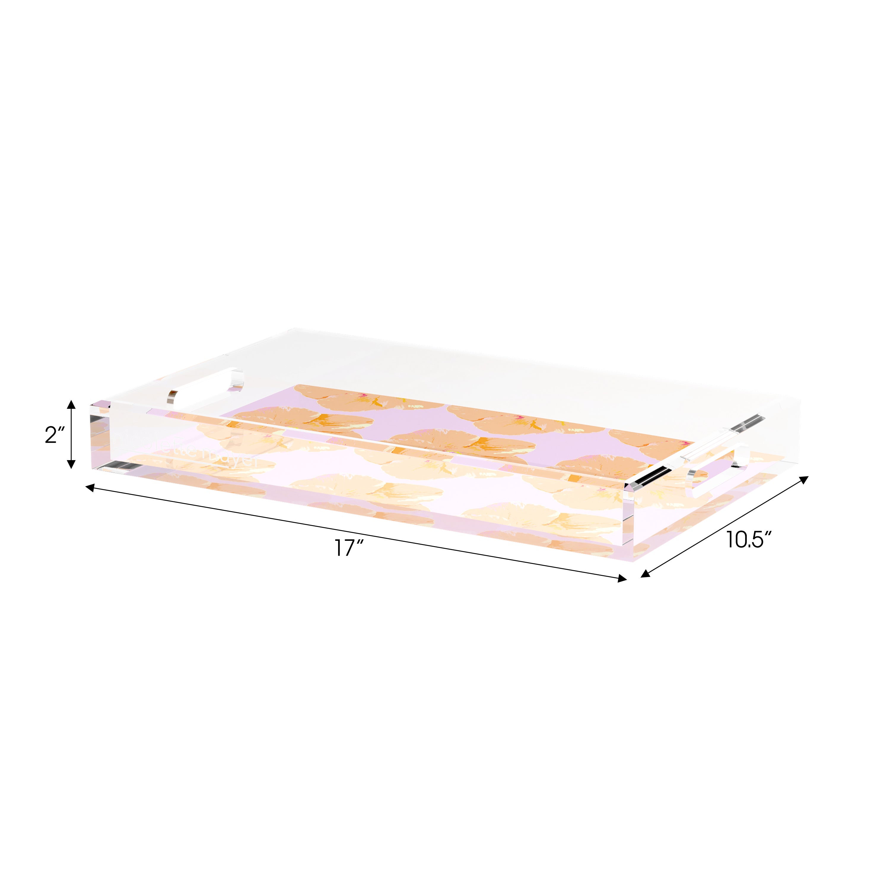 Hibiscus Lilac 17X10.5 Acrylic Tray - nicolettemayer.com