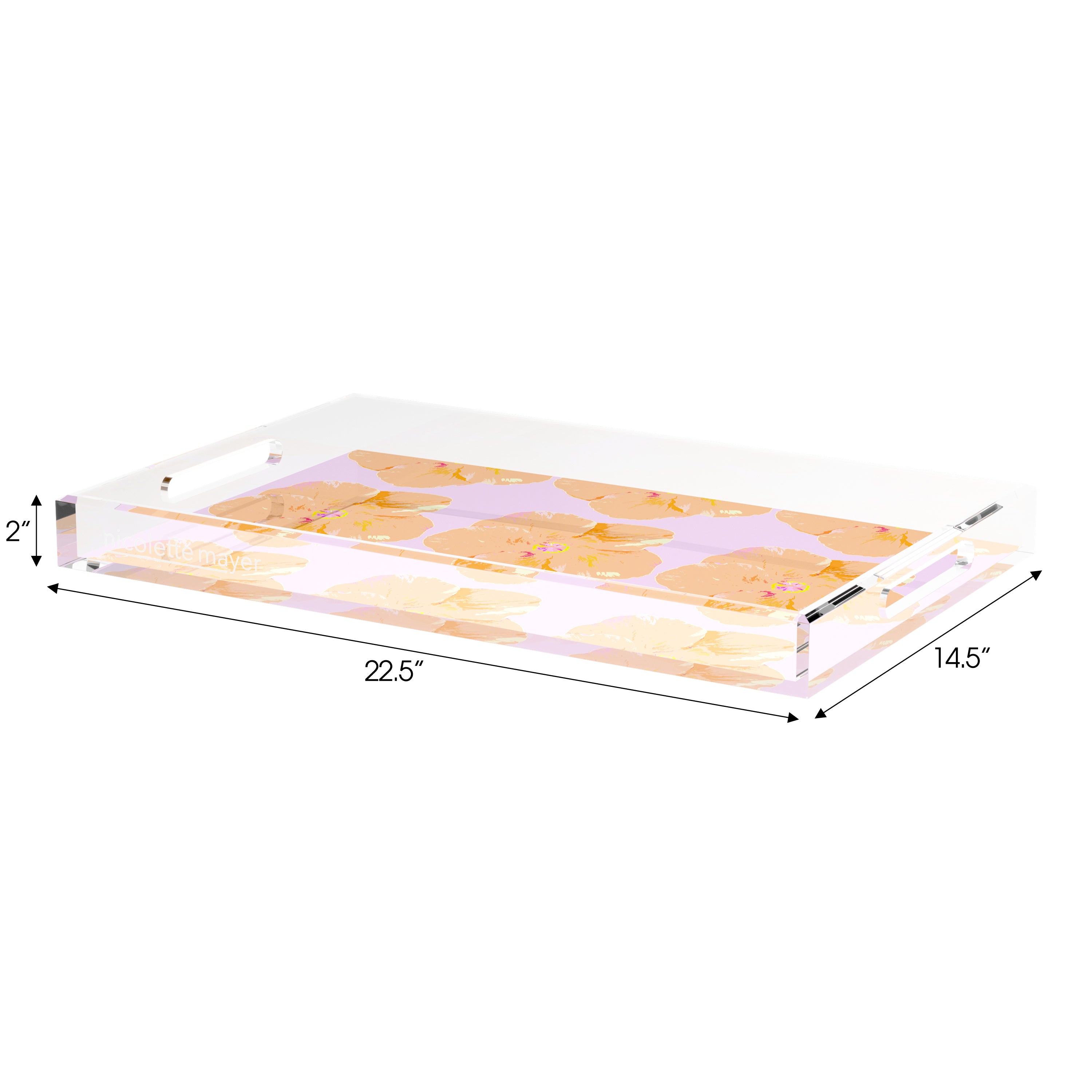 Hibiscus Lilac 22.5X14.5 Acrylic Tray - nicolettemayer.com