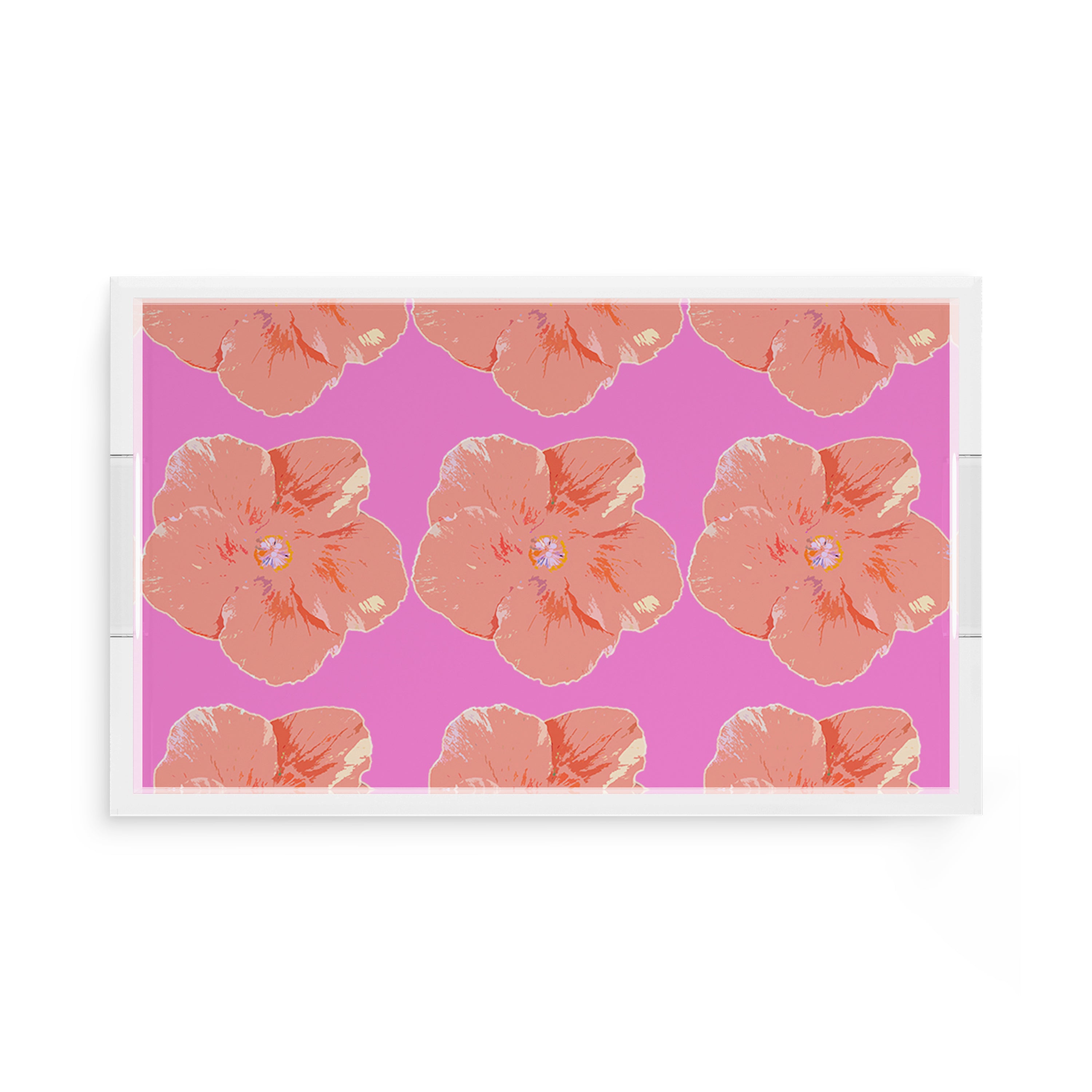 Hibiscus Orchid 17X10.5 Acrylic Tray - nicolettemayer.com
