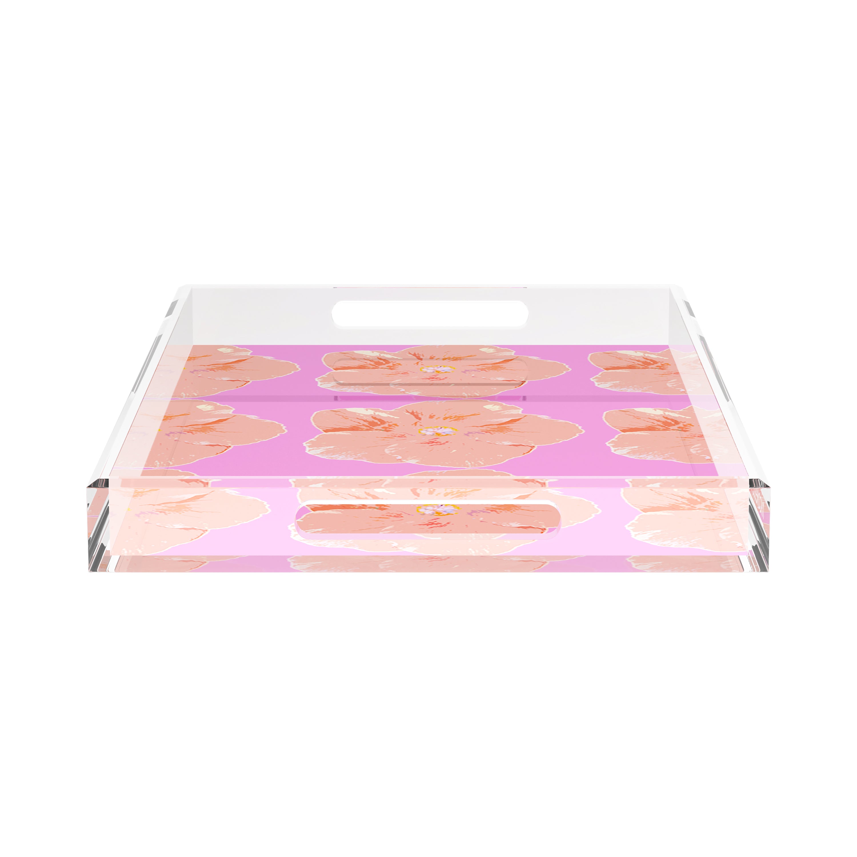 Hibiscus Orchid 22.5X14.5 Acrylic Tray - nicolettemayer.com