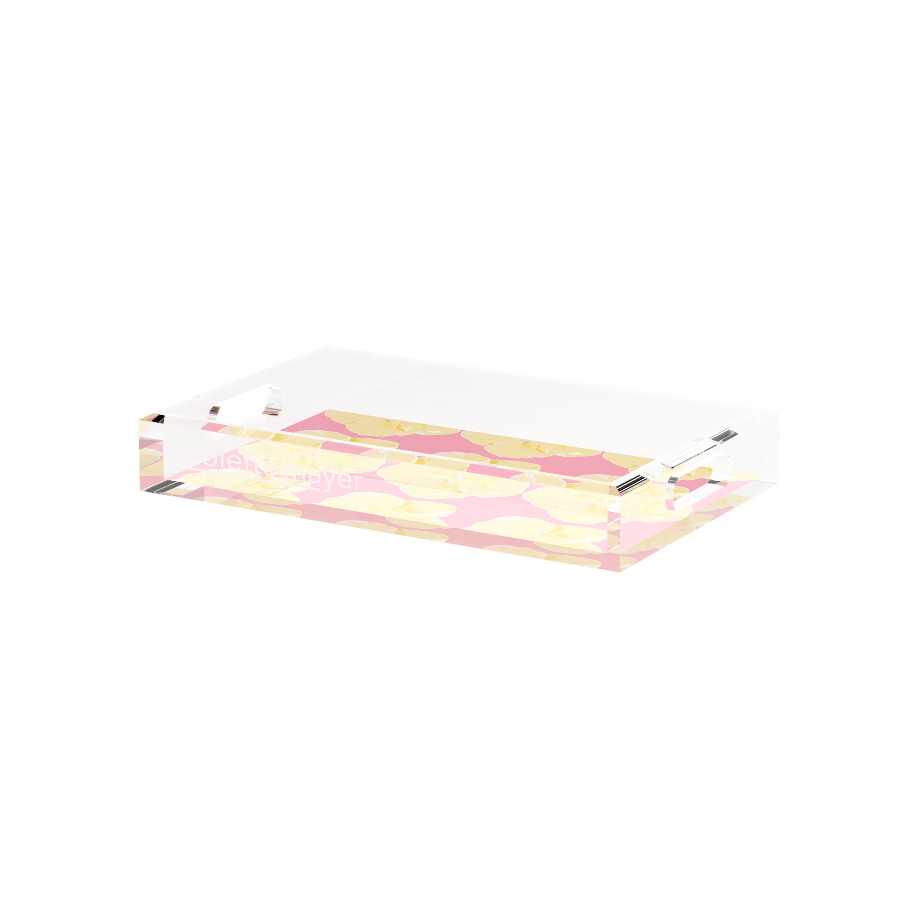 Hibiscus Pink 12.5X7.75 Acrylic Tray - nicolettemayer.com