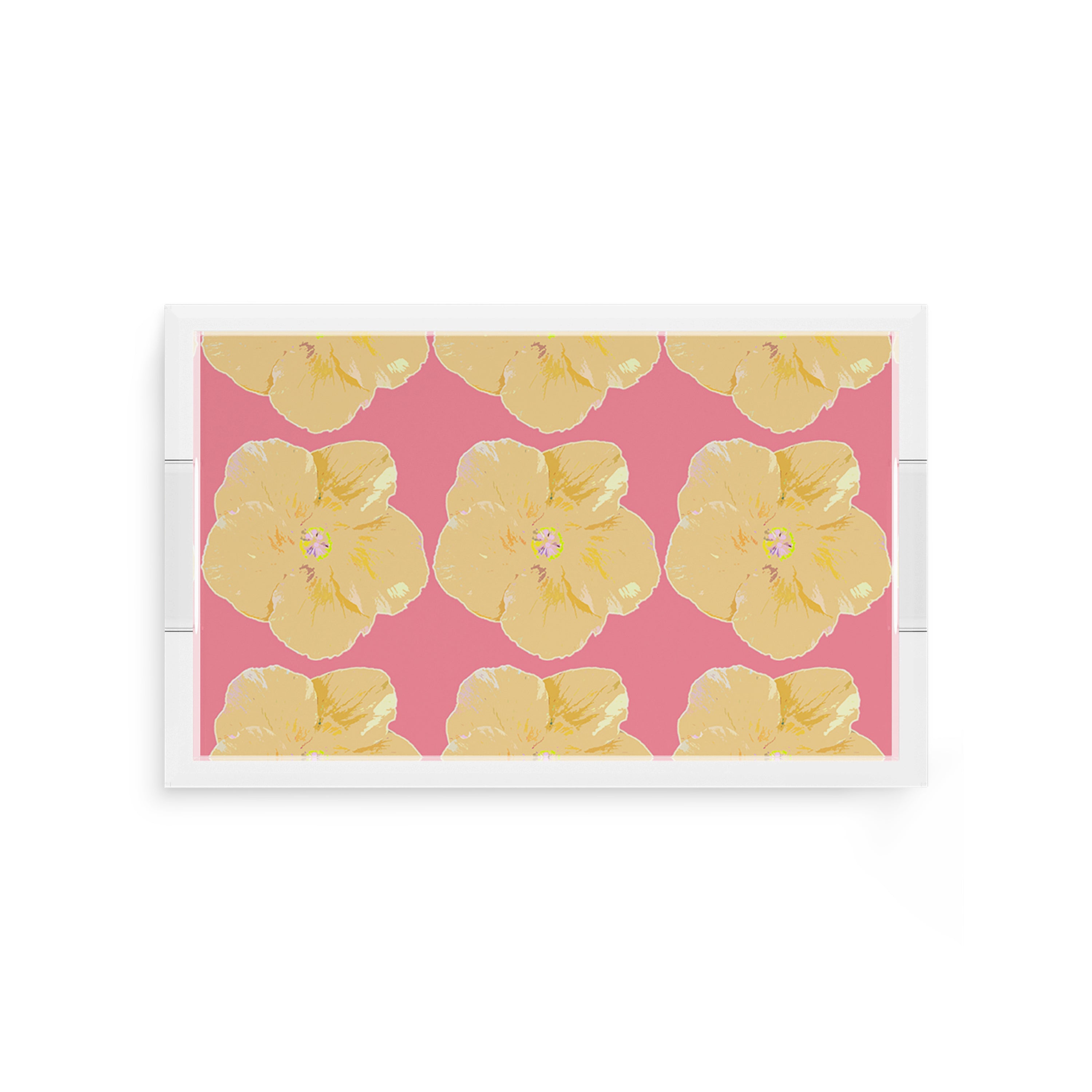 Hibiscus Pink 12.5X7.75 Acrylic Tray - nicolettemayer.com