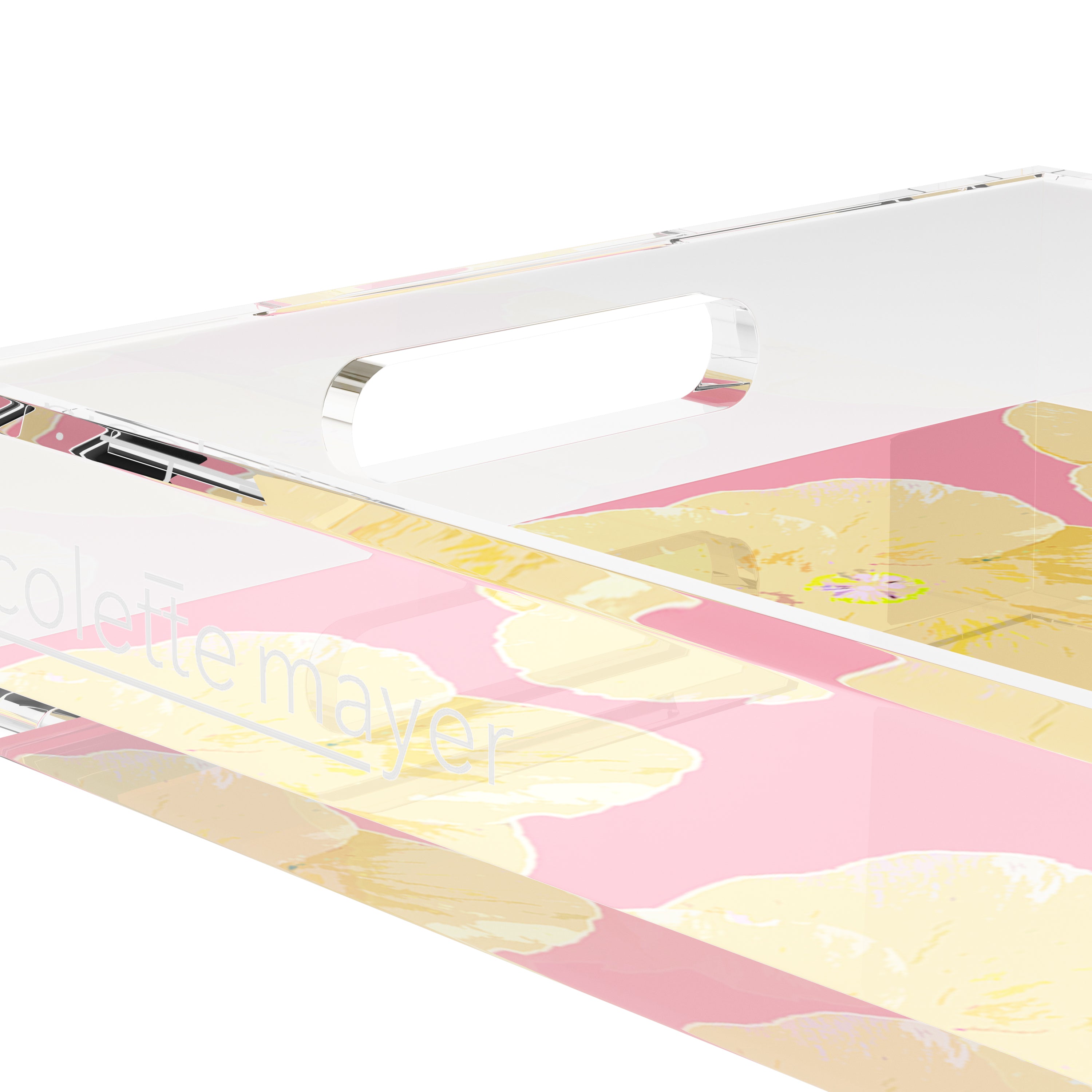 Hibiscus Pink 12.5X7.75 Acrylic Tray - nicolettemayer.com