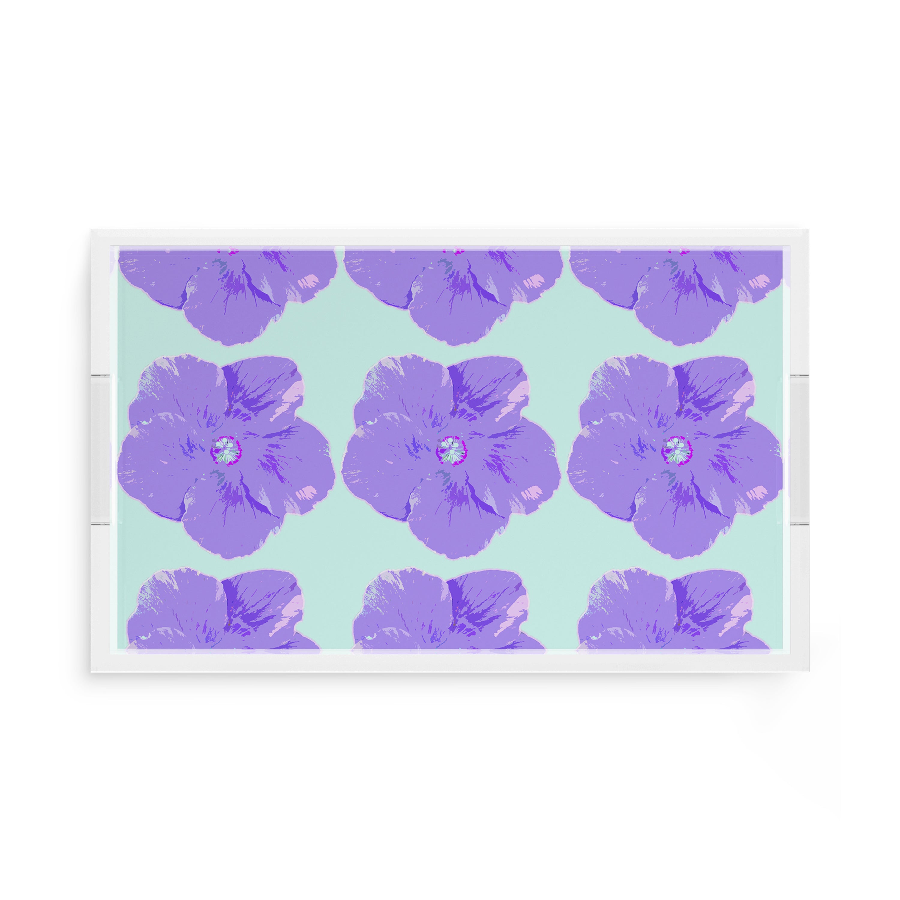 Hibiscus Wander 17X10.5 Acrylic Tray - nicolettemayer.com