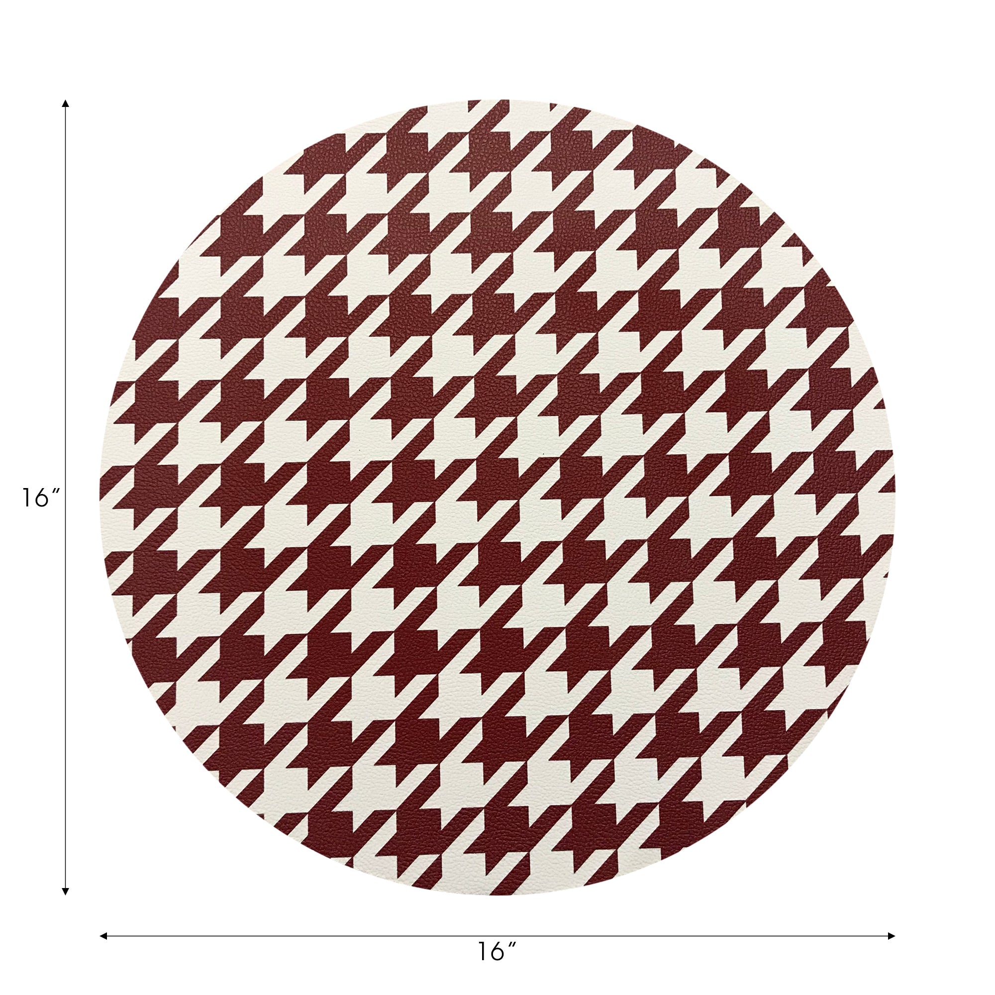 HOUNDSTOOTH RED WHITE 16" Round Pebble Placemats, Set of 4 - nicolettemayer.com