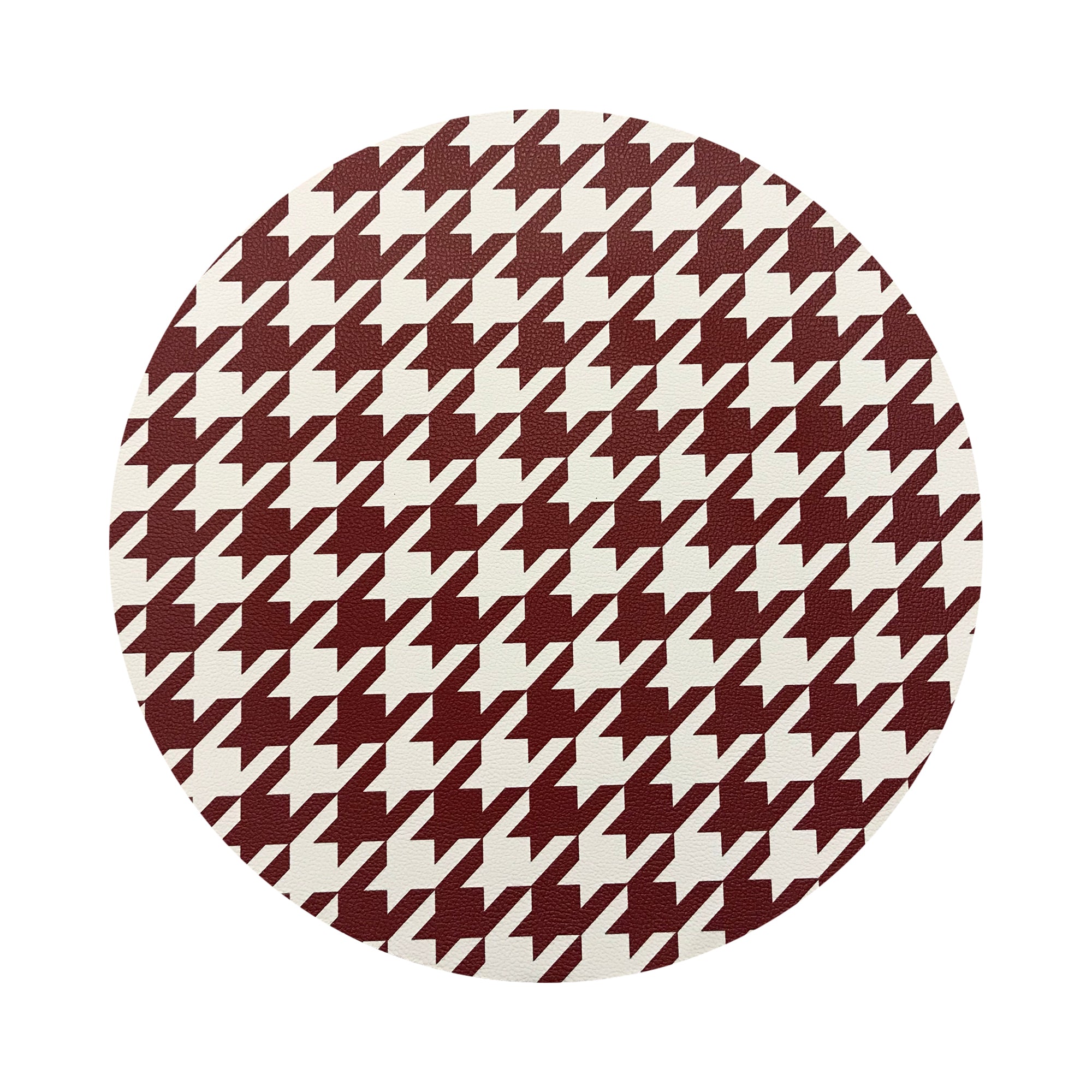 HOUNDSTOOTH RED WHITE 16" Round Pebble Placemats, Set of 4 - nicolettemayer.com