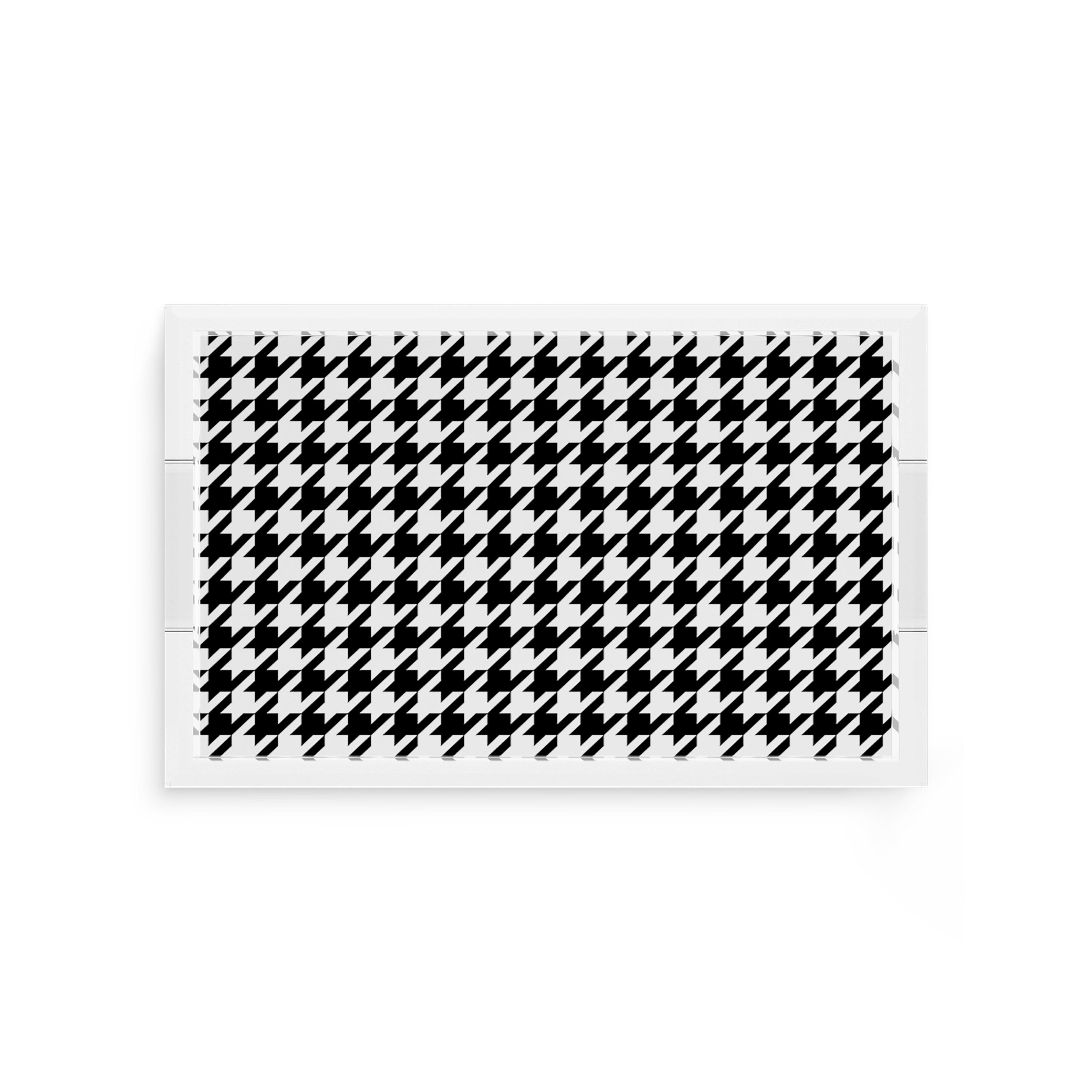 Houndstooth Black White 12.5X7.75 Acrylic Tray - nicolettemayer.com