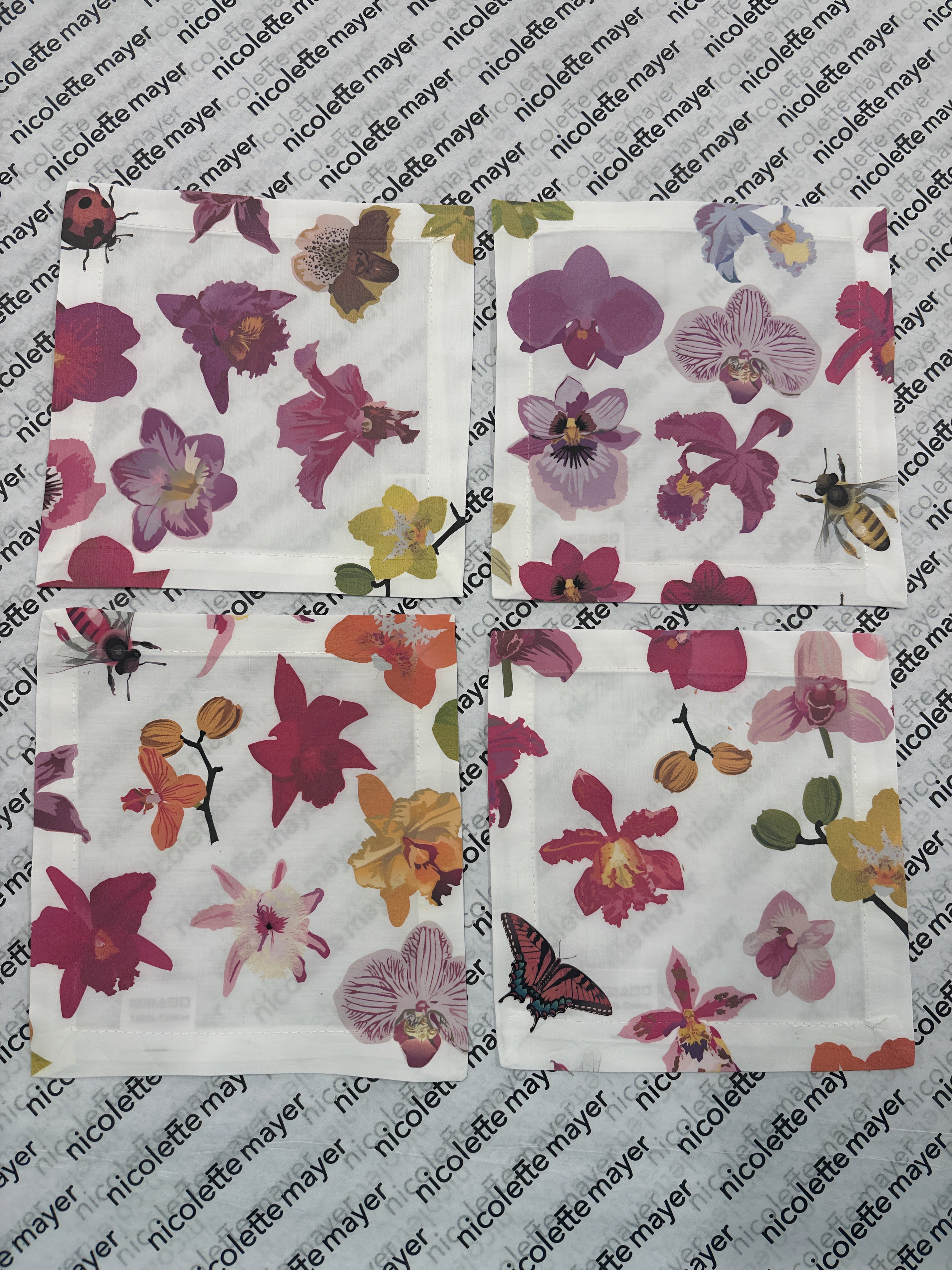 Precise Orchid Cotton Sateen Cocktail Napkins
