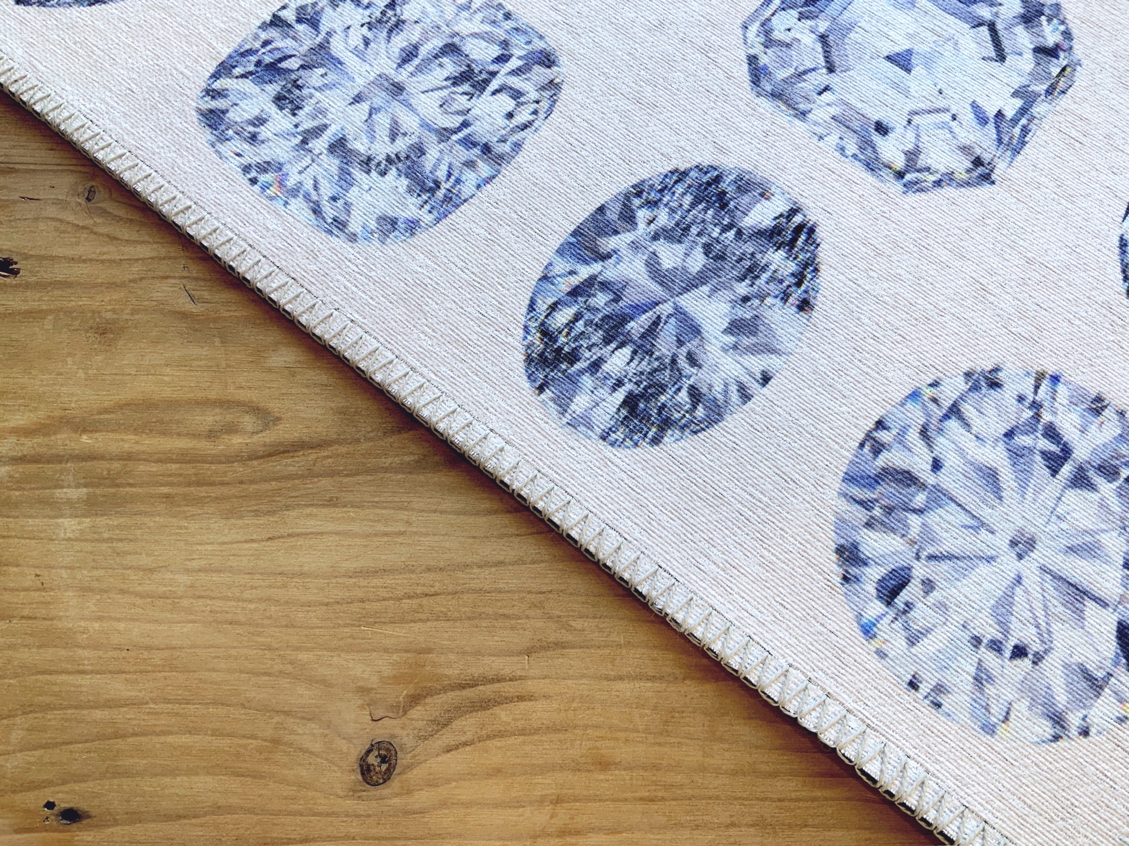 Bougie Diamonds Ice, runder, waschbarer Chenille-Teppich