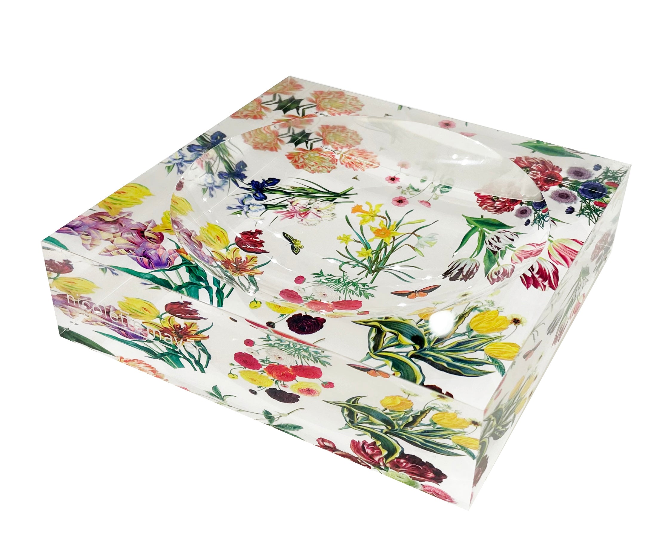 Flora Fauna White Acrylic Candy Catchall Dish