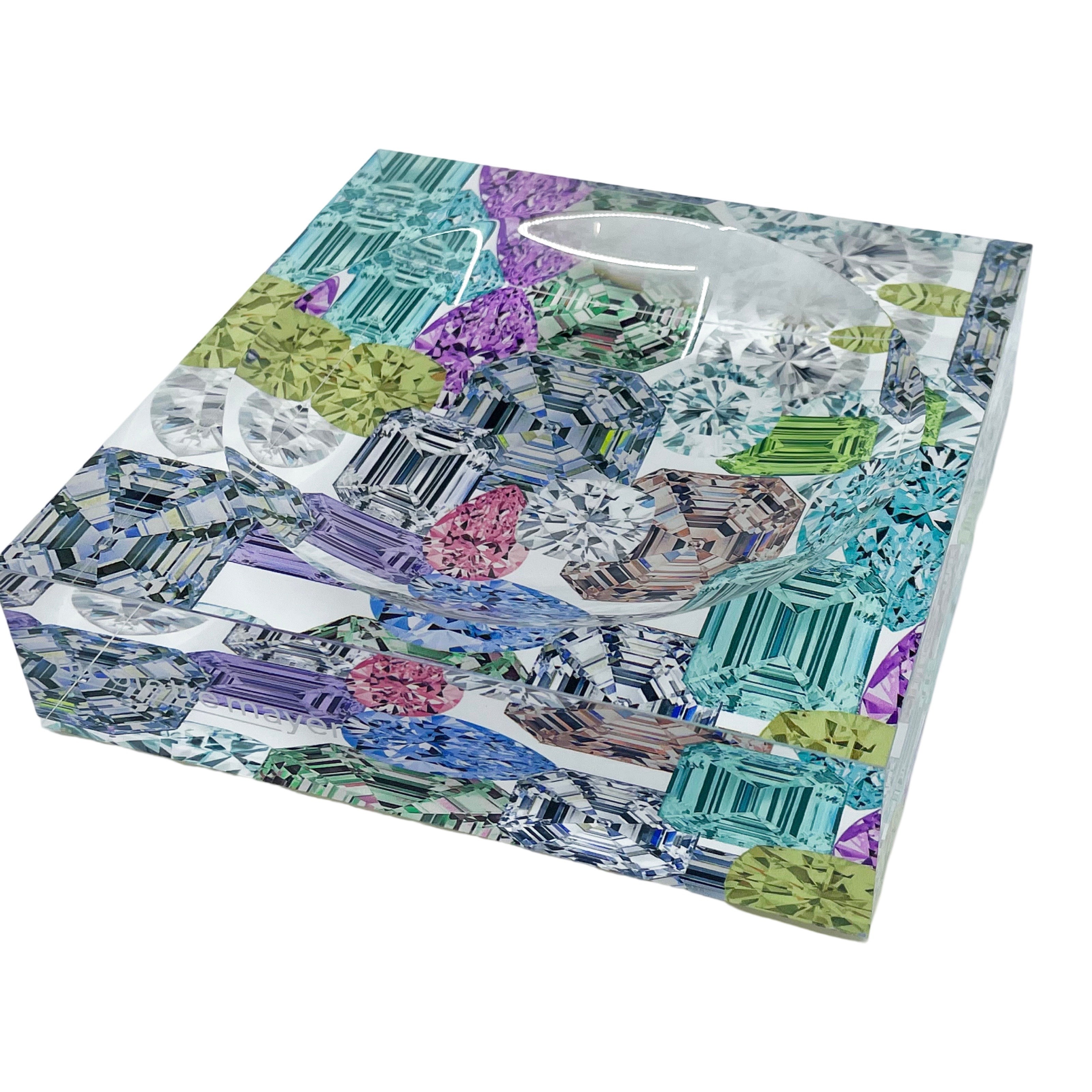 Rocks on White Acrylic Candy Catchall Dish