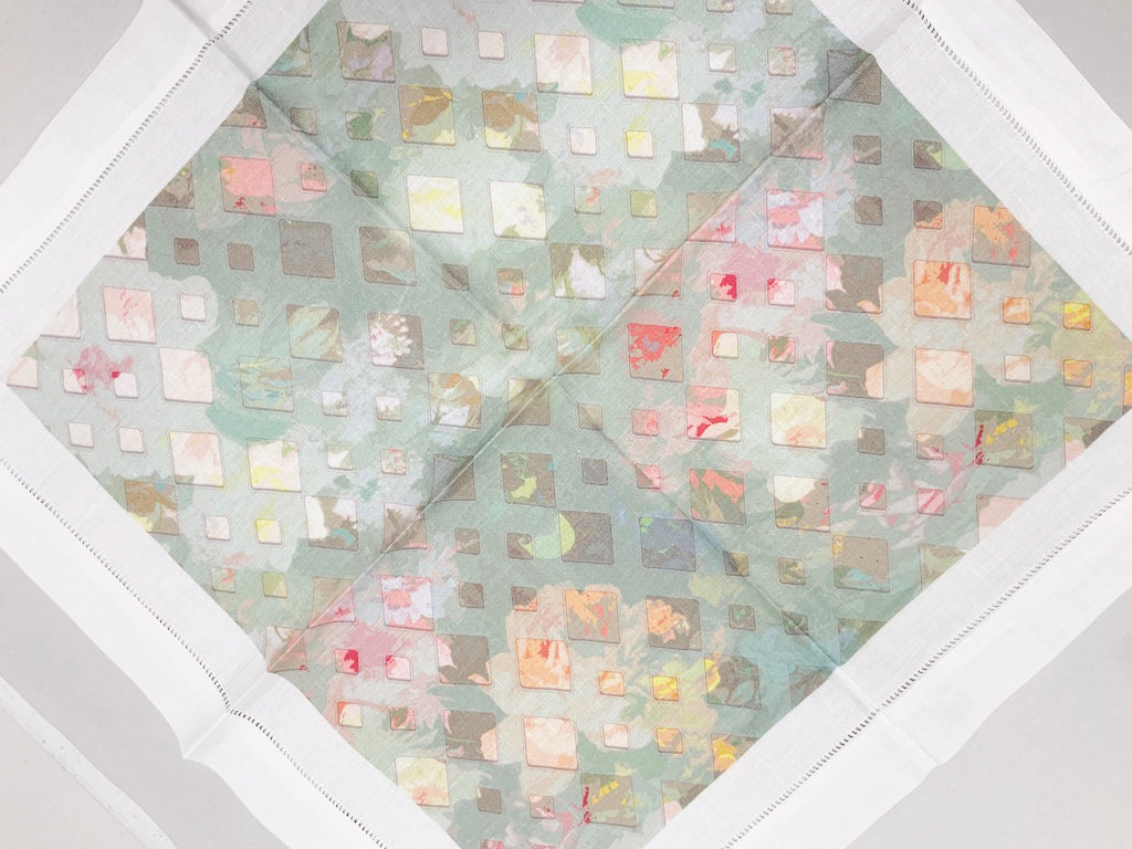 DEFOSSE TRELLIS BRANDUN 22"X22" HEMSTITCH DINNER NAPKIN, SET OF 4