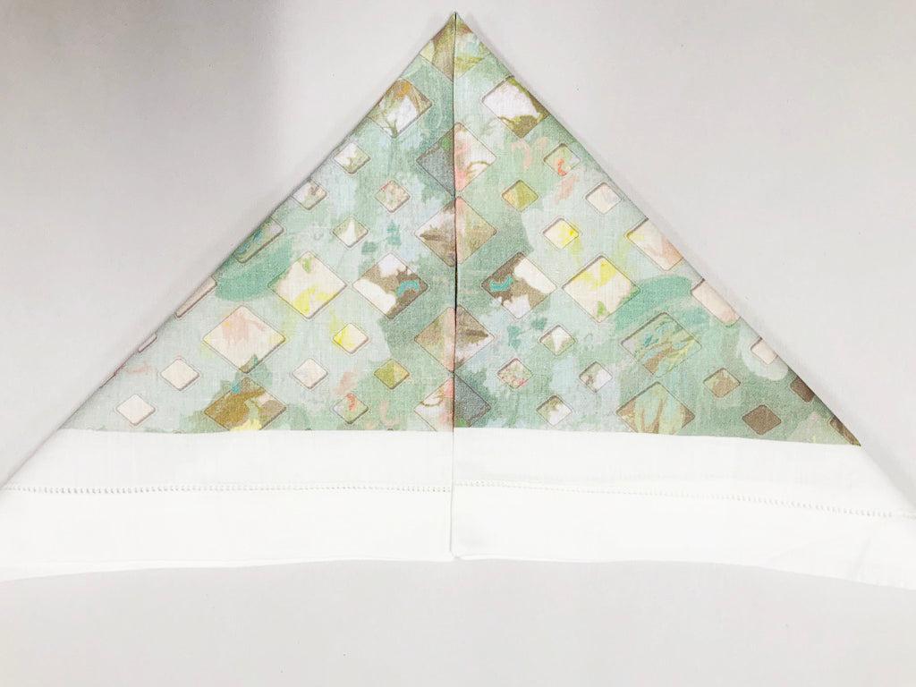 DEFOSSE TRELLIS BRANDUN 22"X22" HEMSTITCH DINNER NAPKIN, SET OF 4