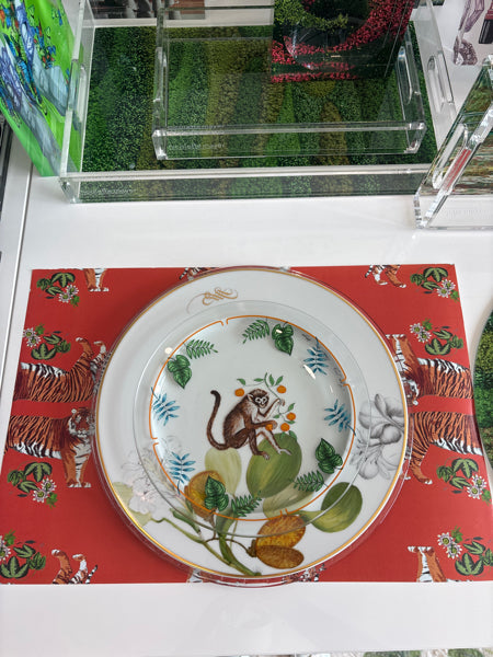 Tischset aus Papier „Tiger Seeing Double Orangerie“, 24 Stück