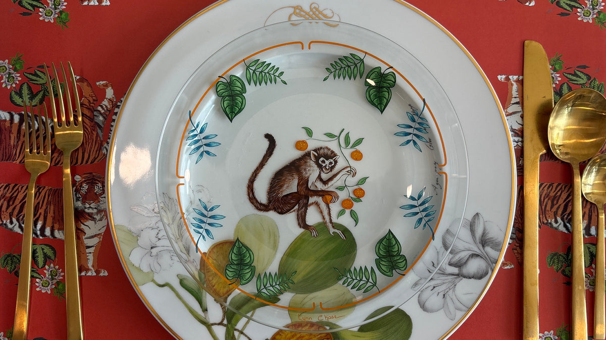 Tiger Seeing Double Orangerie Paper Placemat by Nicolette Mayer