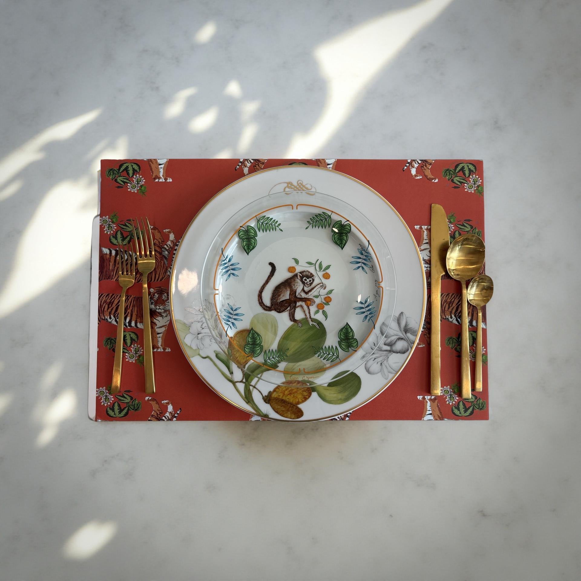 Tischset aus Papier „Tiger Seeing Double Orangerie“, 24 Stück