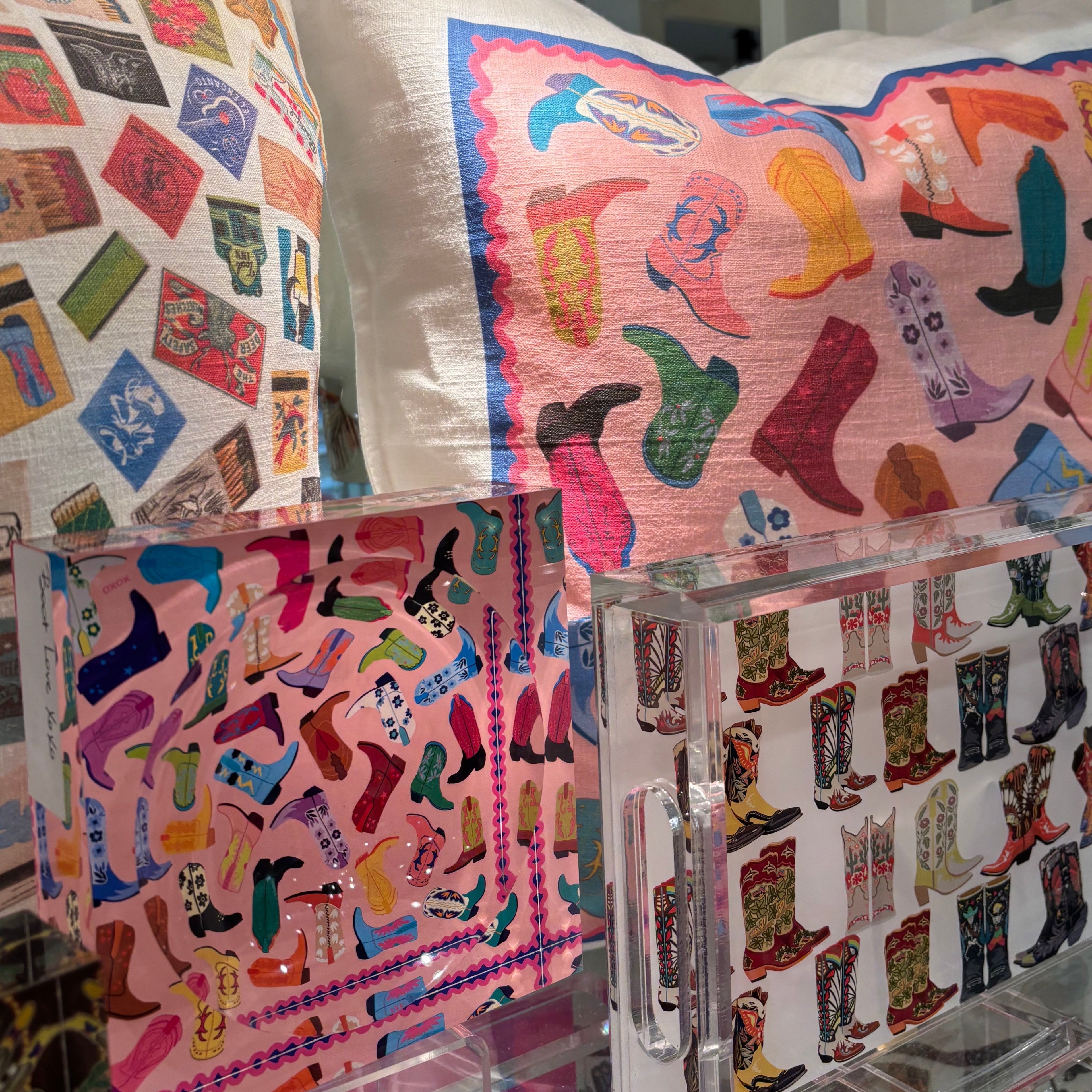 Cowboy Boot Love XOXO Acrylic Candy Catchall Dish - nicolettemayer.com