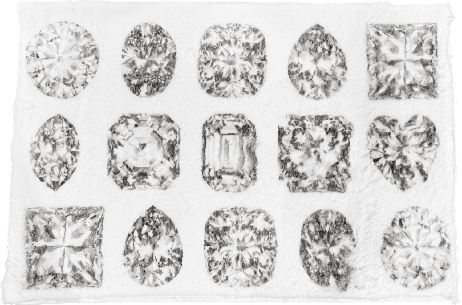 Bougie Diamonds Ice Rectangle Cloud Washables Rug